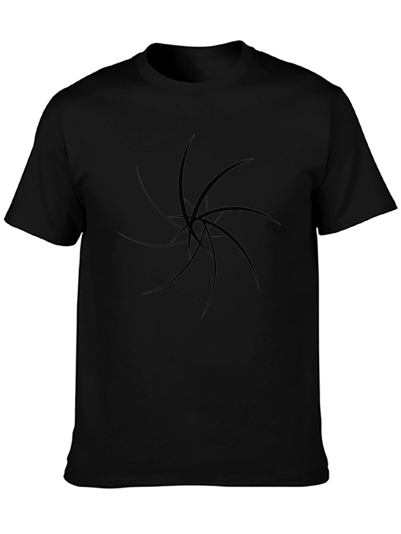 Mens Black Graphic Tee - Abstract Design