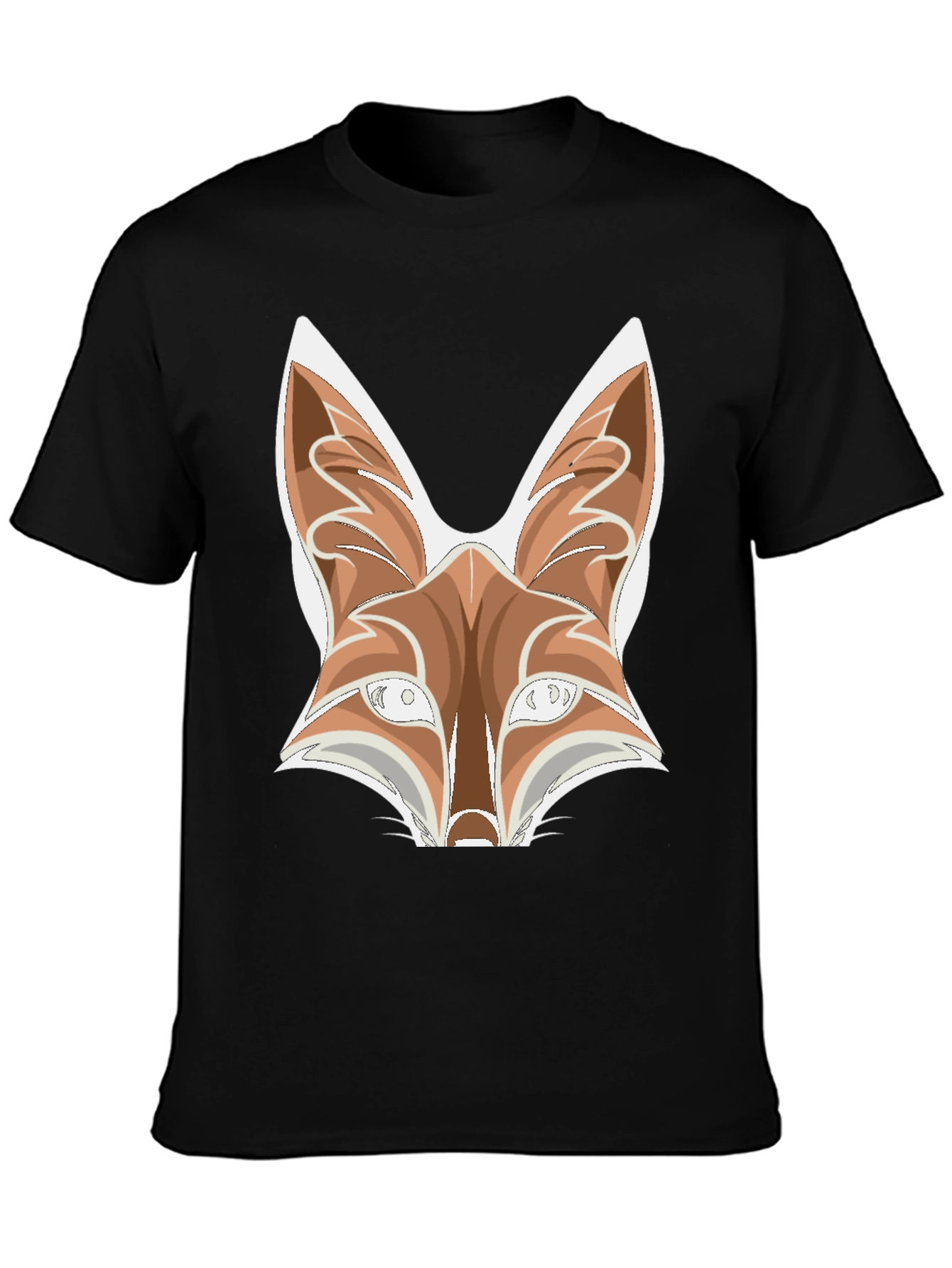 Fox Graphic Tee - Black Cotton Blend T-Shirt