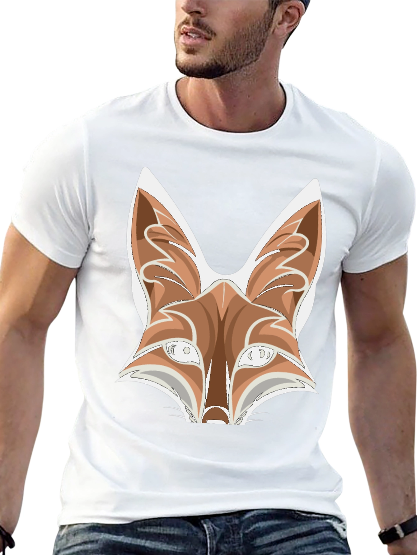 Fox Graphic Tee - Black Cotton Blend T-Shirt