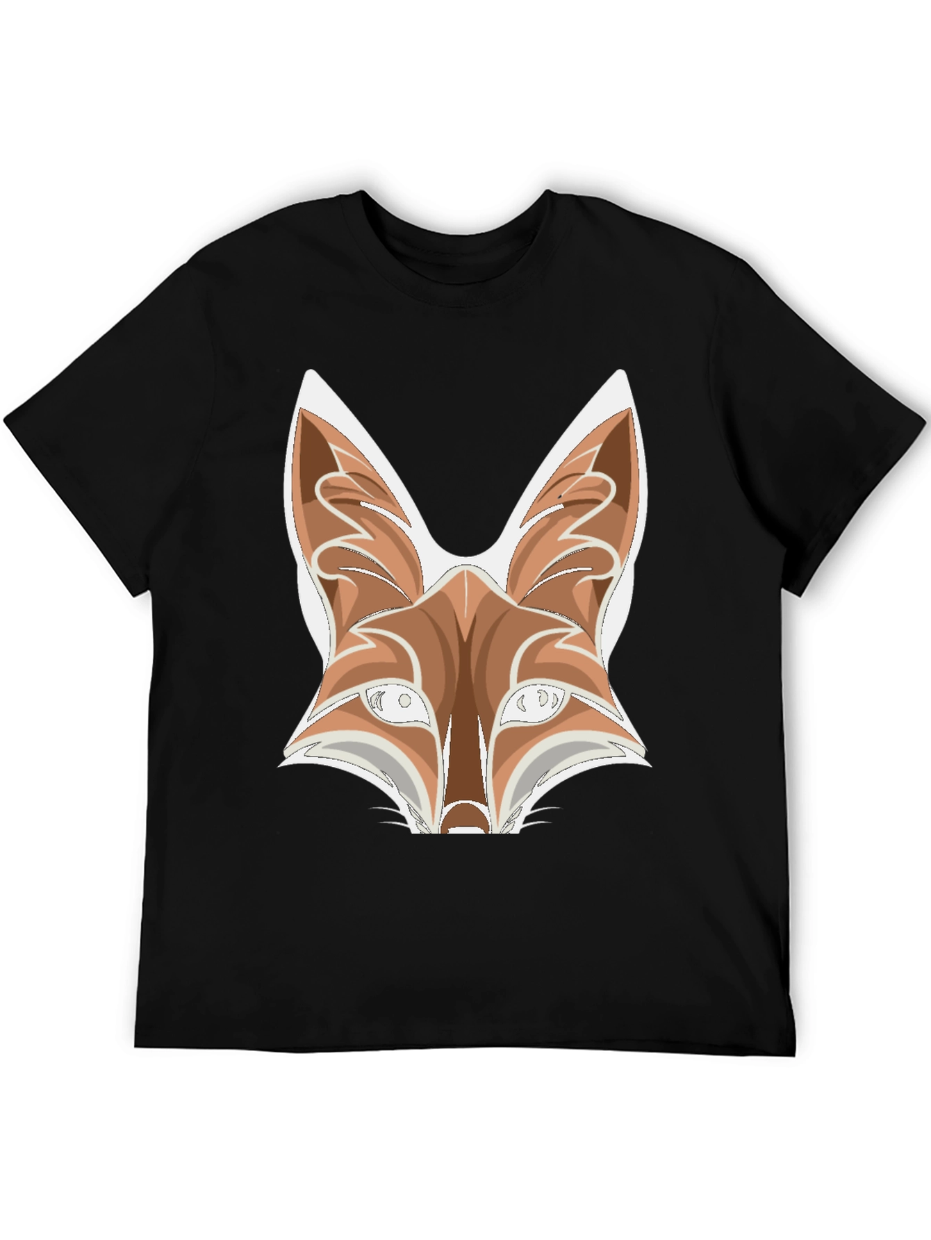 Fox Graphic Tee - Black Cotton Blend T-Shirt