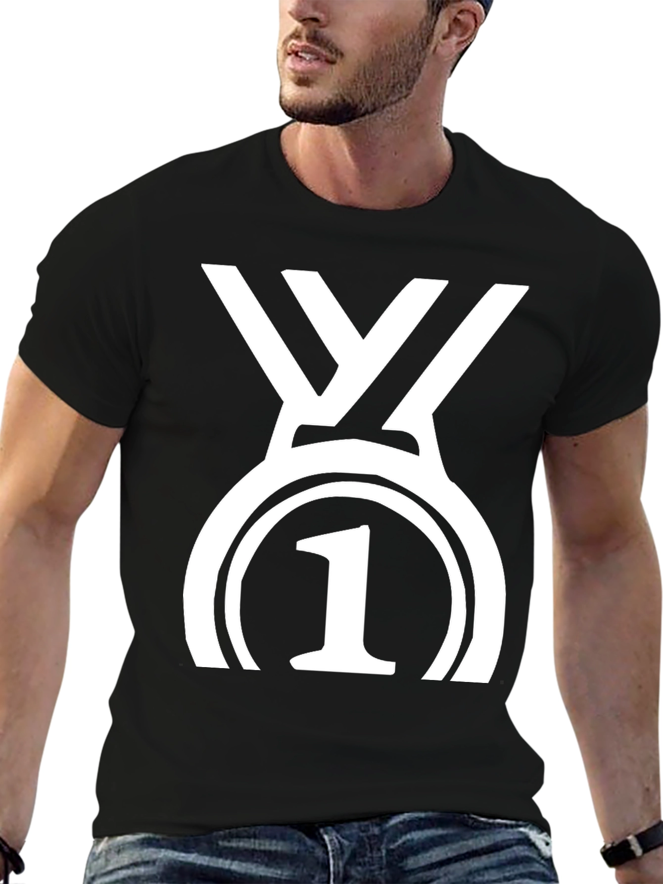Winner Graphic Tee - Black Cotton T-Shirt