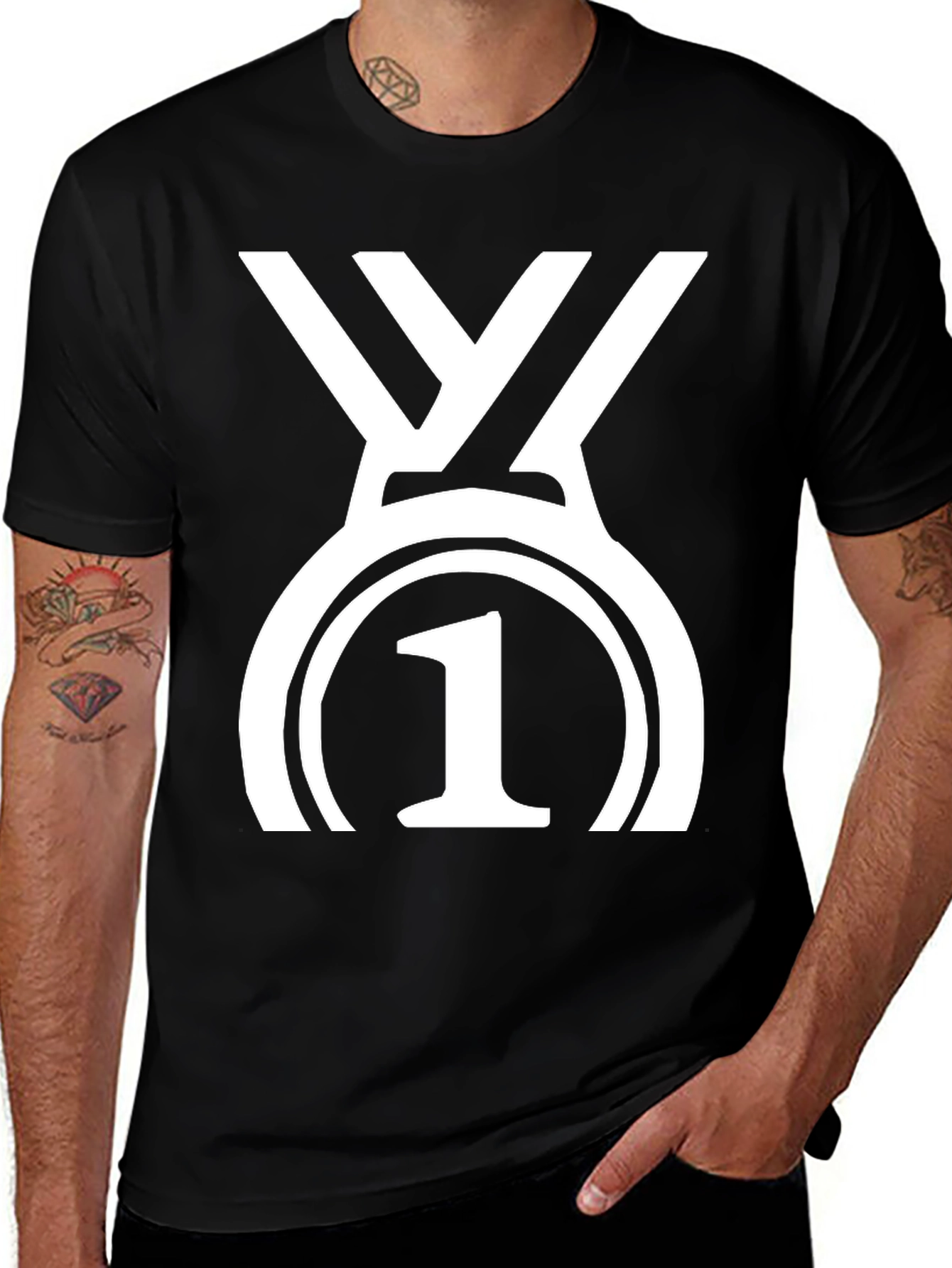 Winner Graphic Tee - Black Cotton T-Shirt
