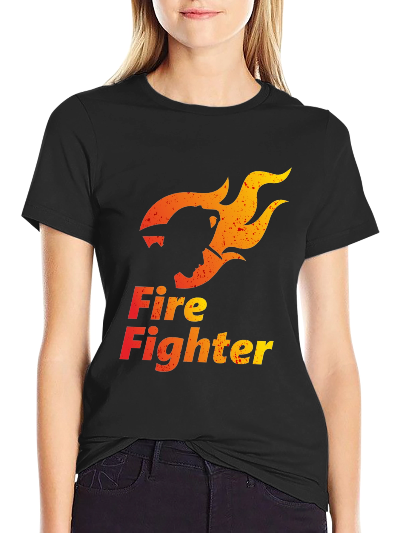 Firefighter Graphic Tee - Stylish Black Cotton T-Shirt
