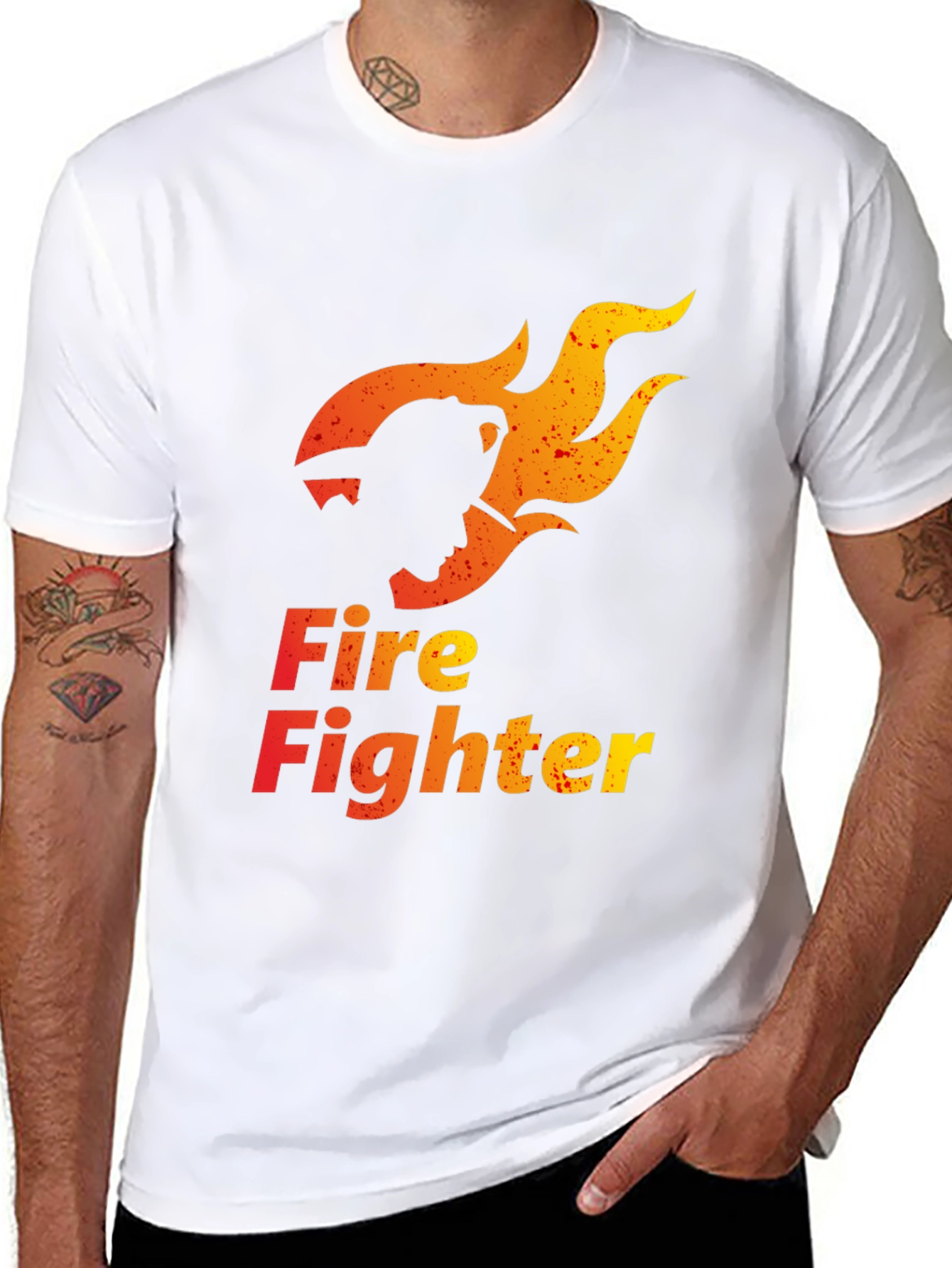 Firefighter Graphic Tee - Stylish Black Cotton T-Shirt