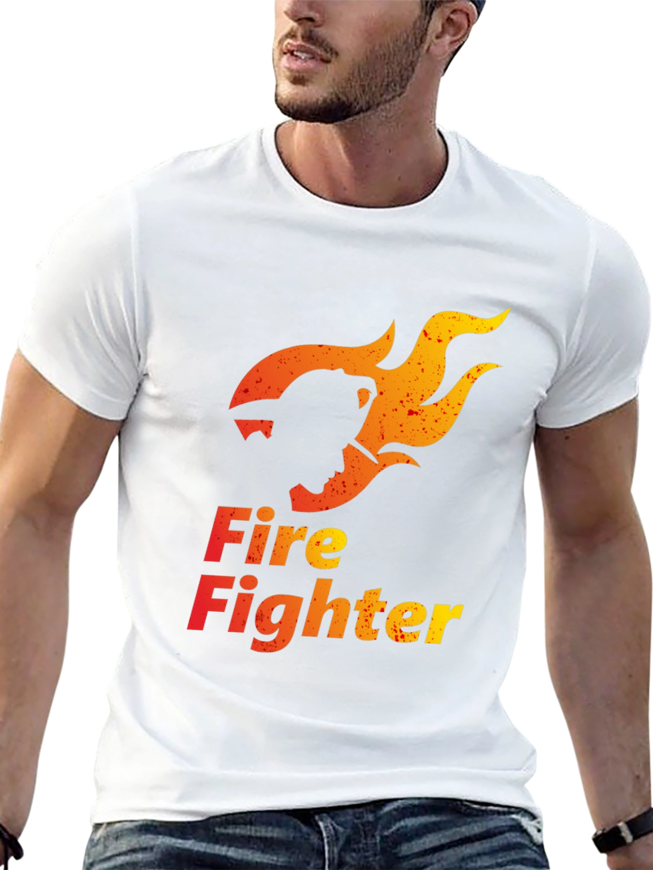 Firefighter Graphic Tee - Stylish Black Cotton T-Shirt