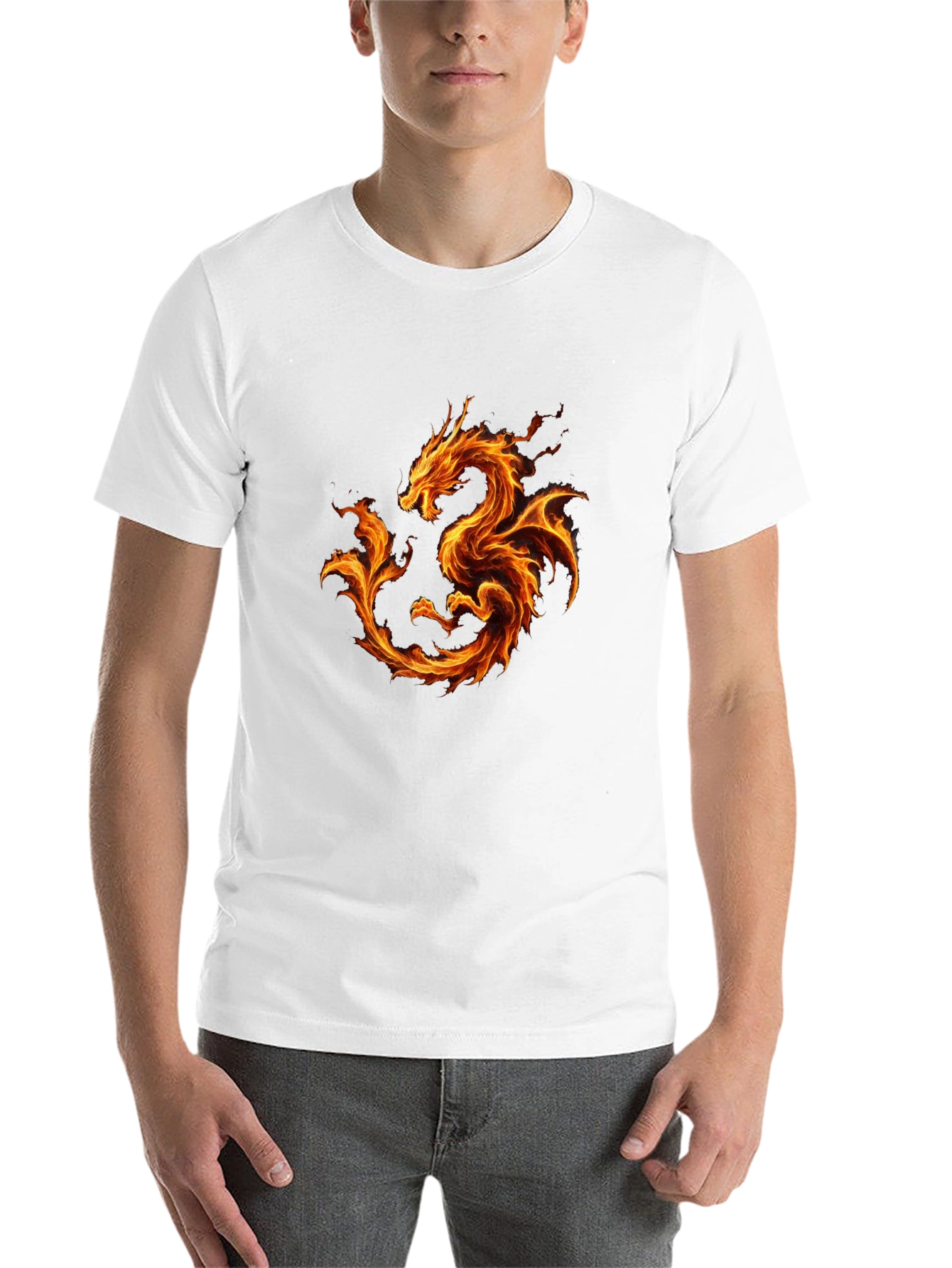Fiery Dragon Graphic Black T-Shirt