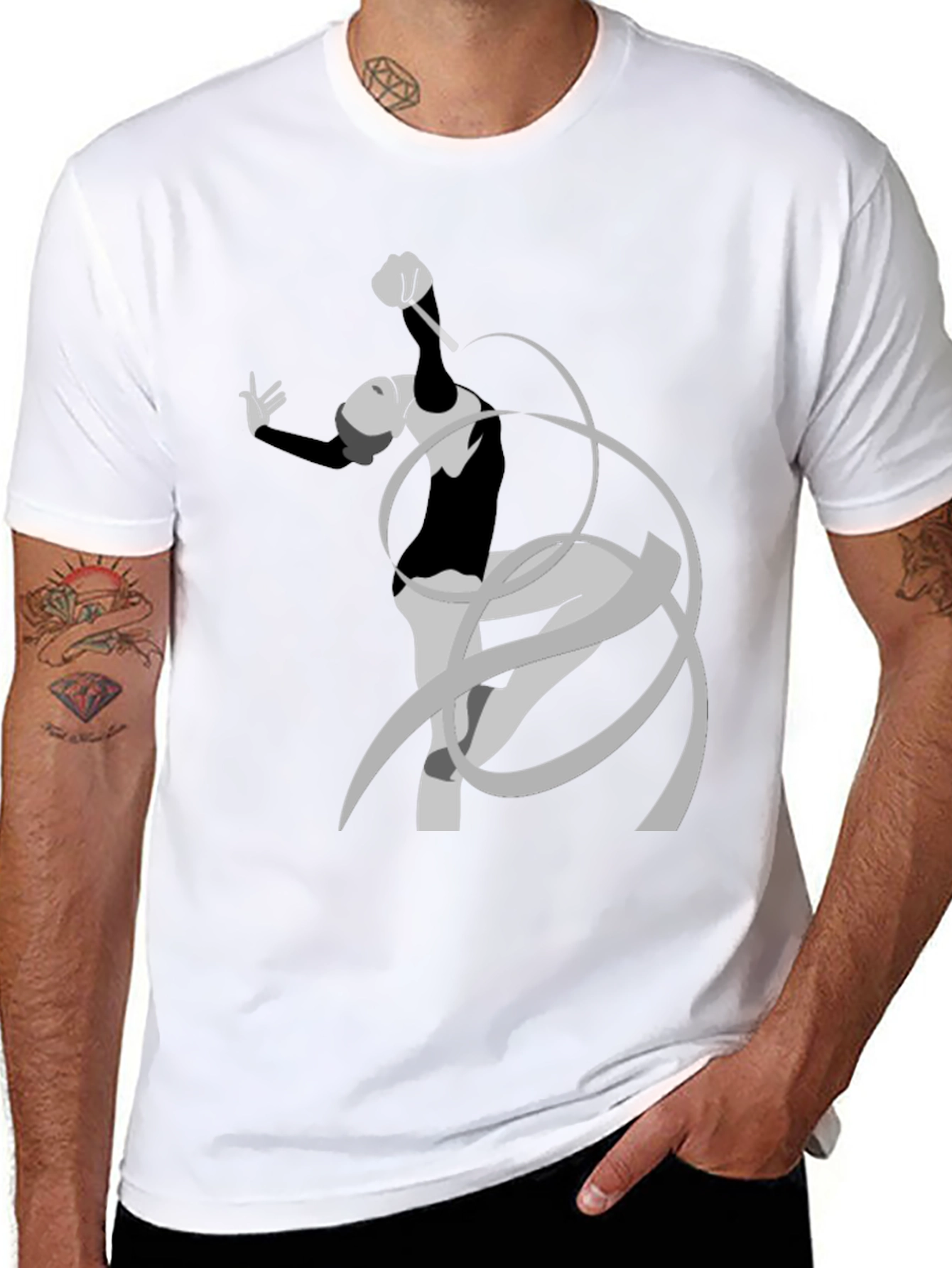 Rhythmic Gymnast Graphic Tee - Black Cotton Comfort