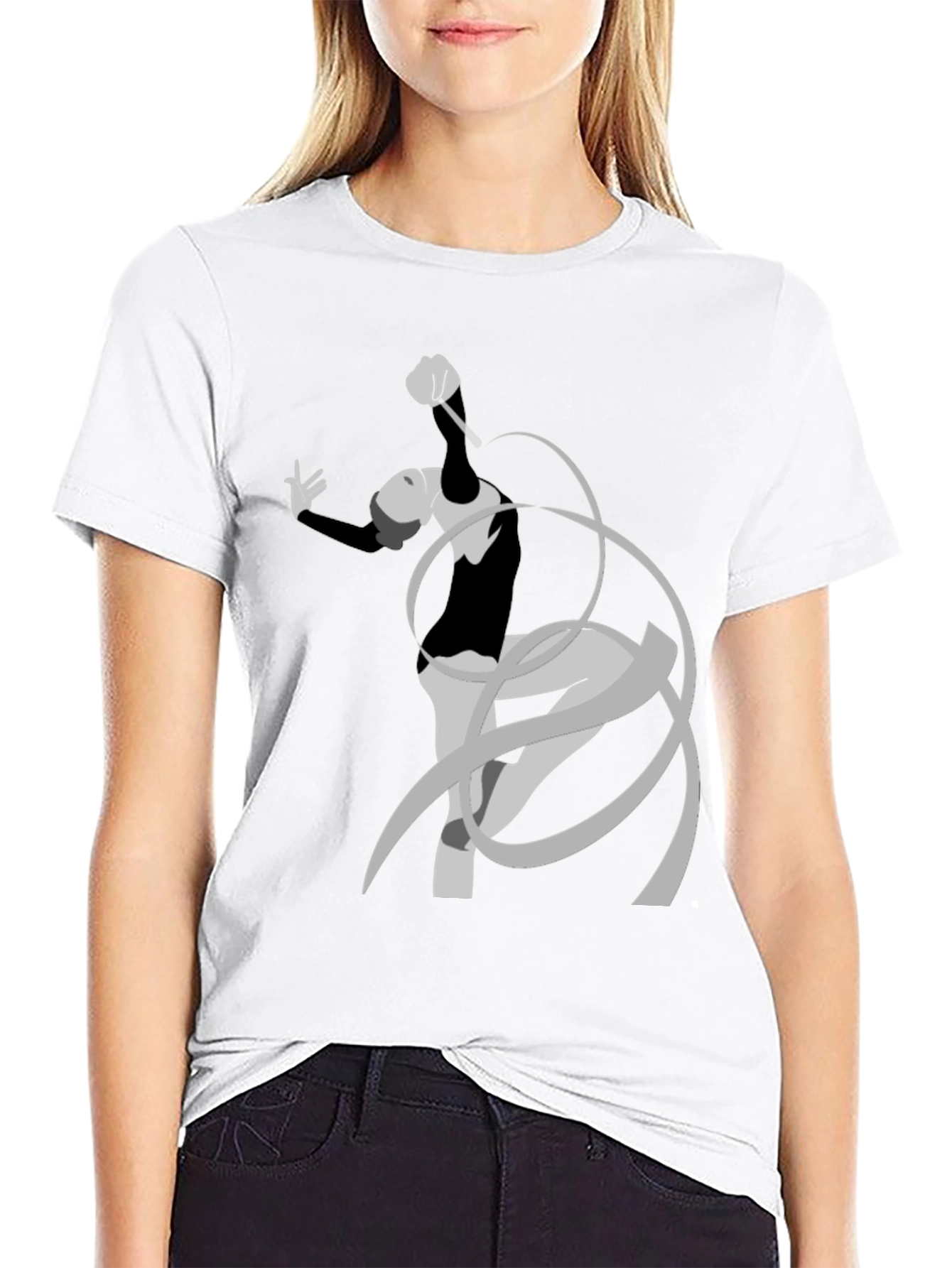 Rhythmic Gymnast Graphic Tee - Black Cotton Comfort
