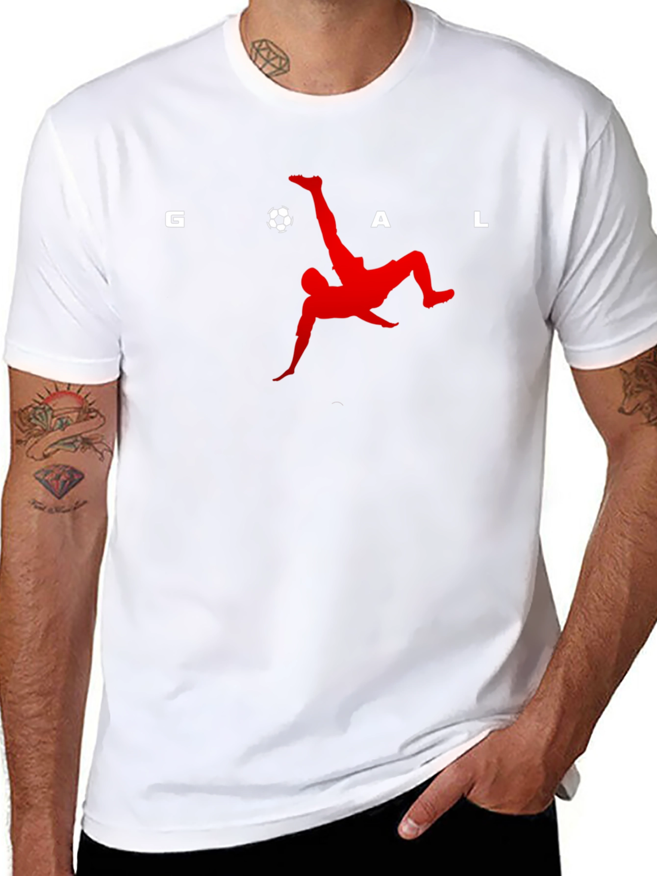 Goal! Soccer Bicycle Kick Graphic Tee - Black