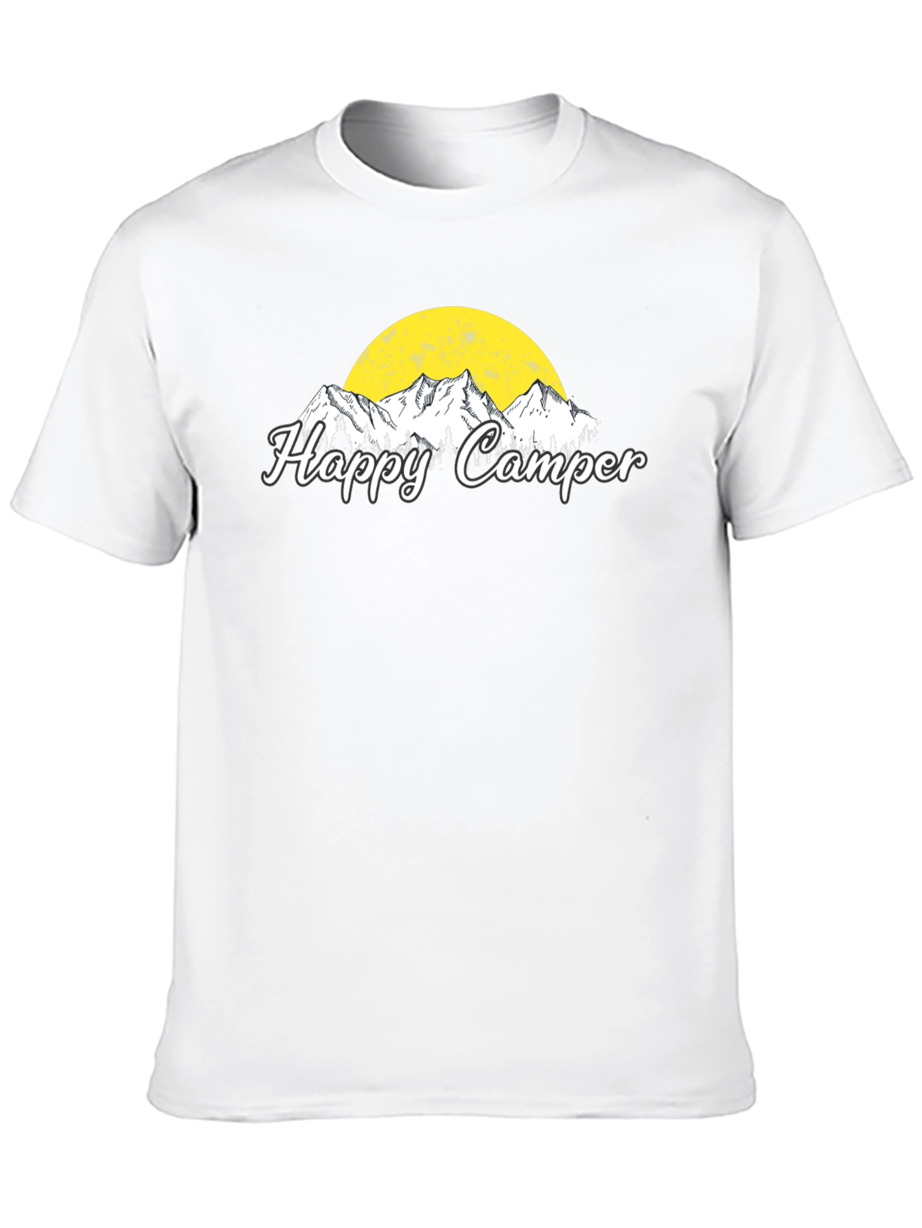 Happy Camper Graphic T-Shirt - Black Camping Tee