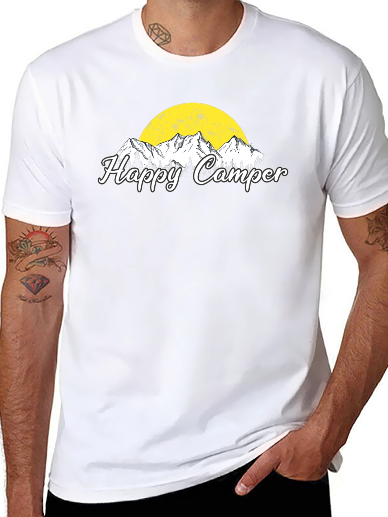 Happy Camper Graphic T-Shirt - Black Camping Tee