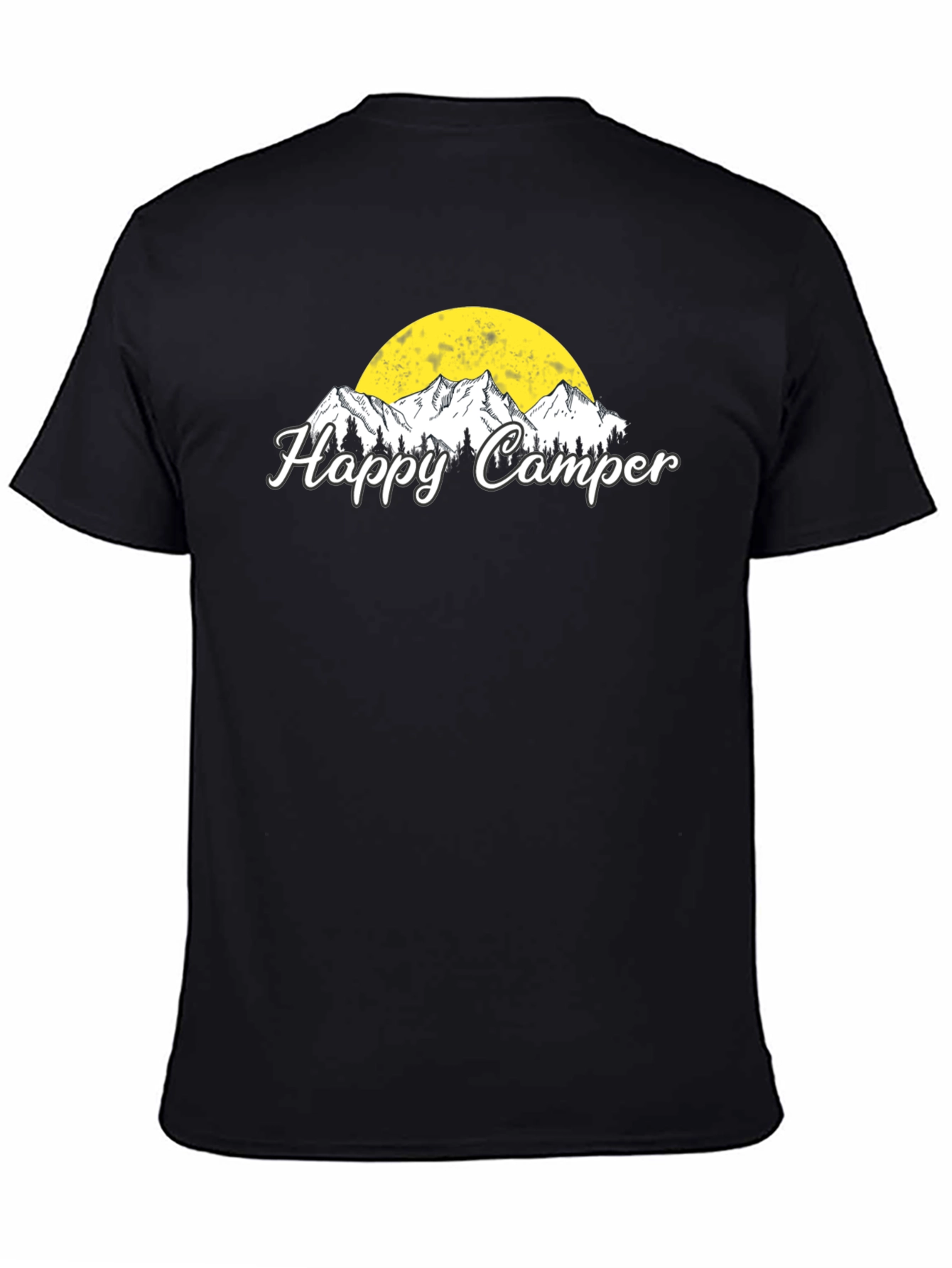 Happy Camper Graphic T-Shirt - Black Camping Tee