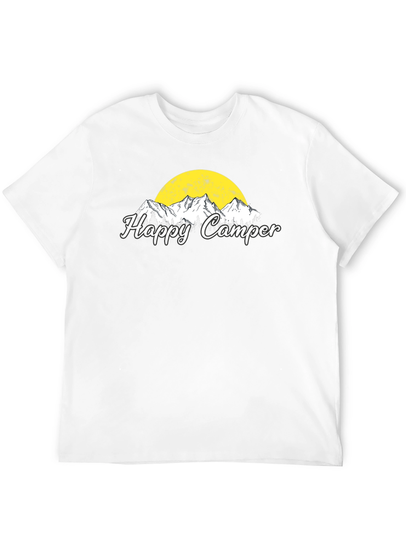 Happy Camper Graphic T-Shirt - Black Camping Tee
