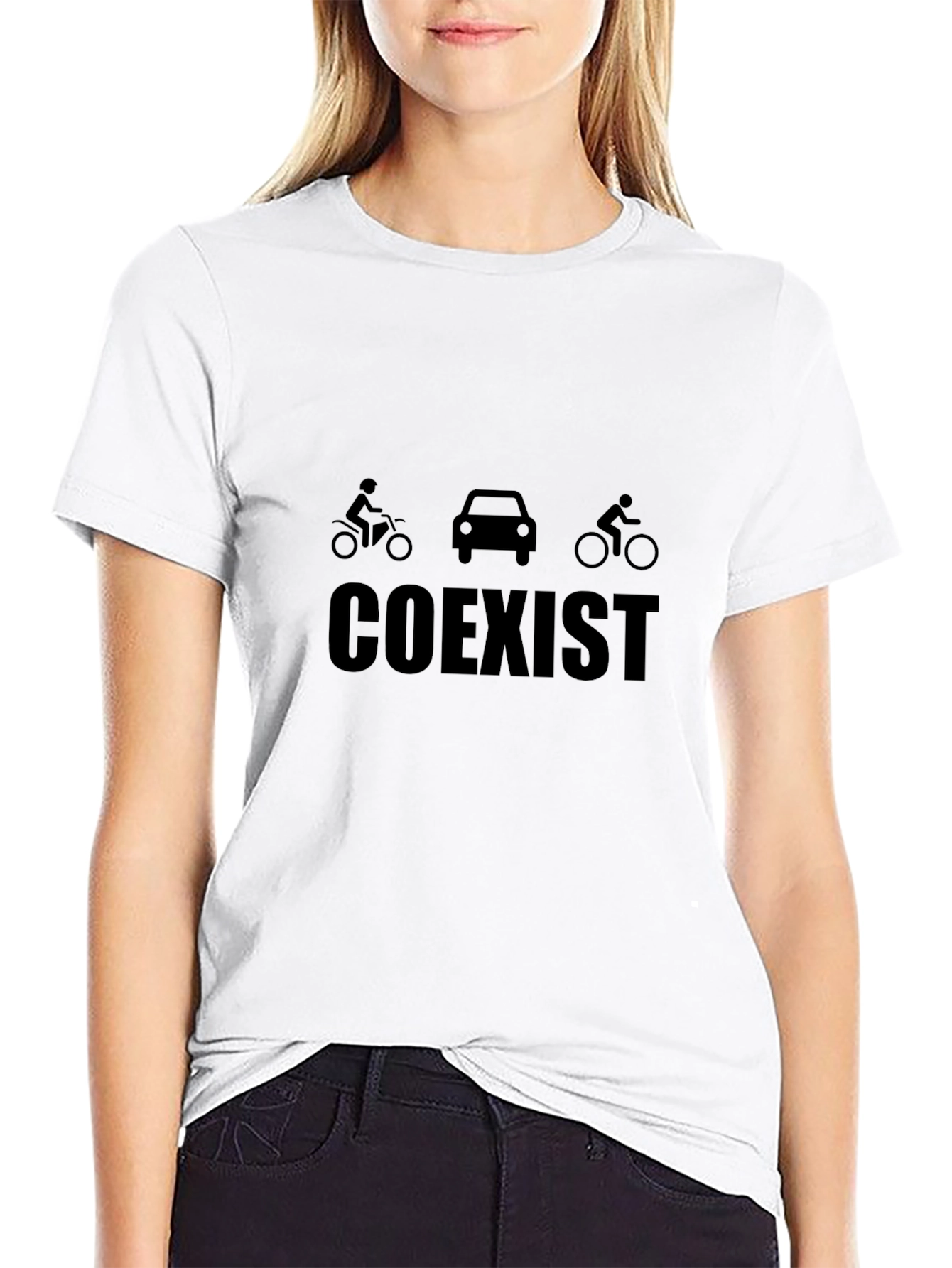 Coexist Graphic Tee - Black Cotton Blend Shirt