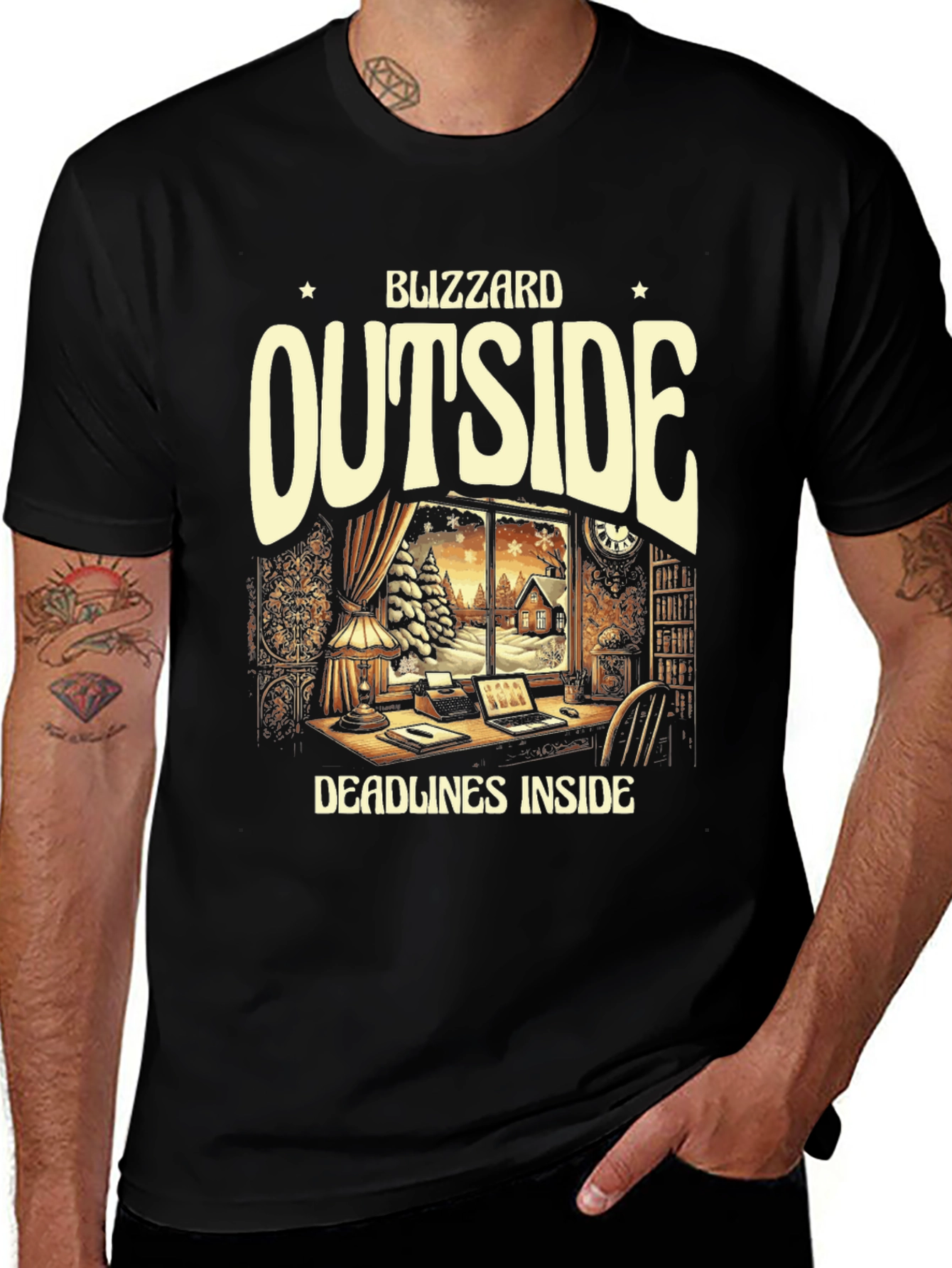 Blizzard Outside Deadlines Inside Graphic Tee