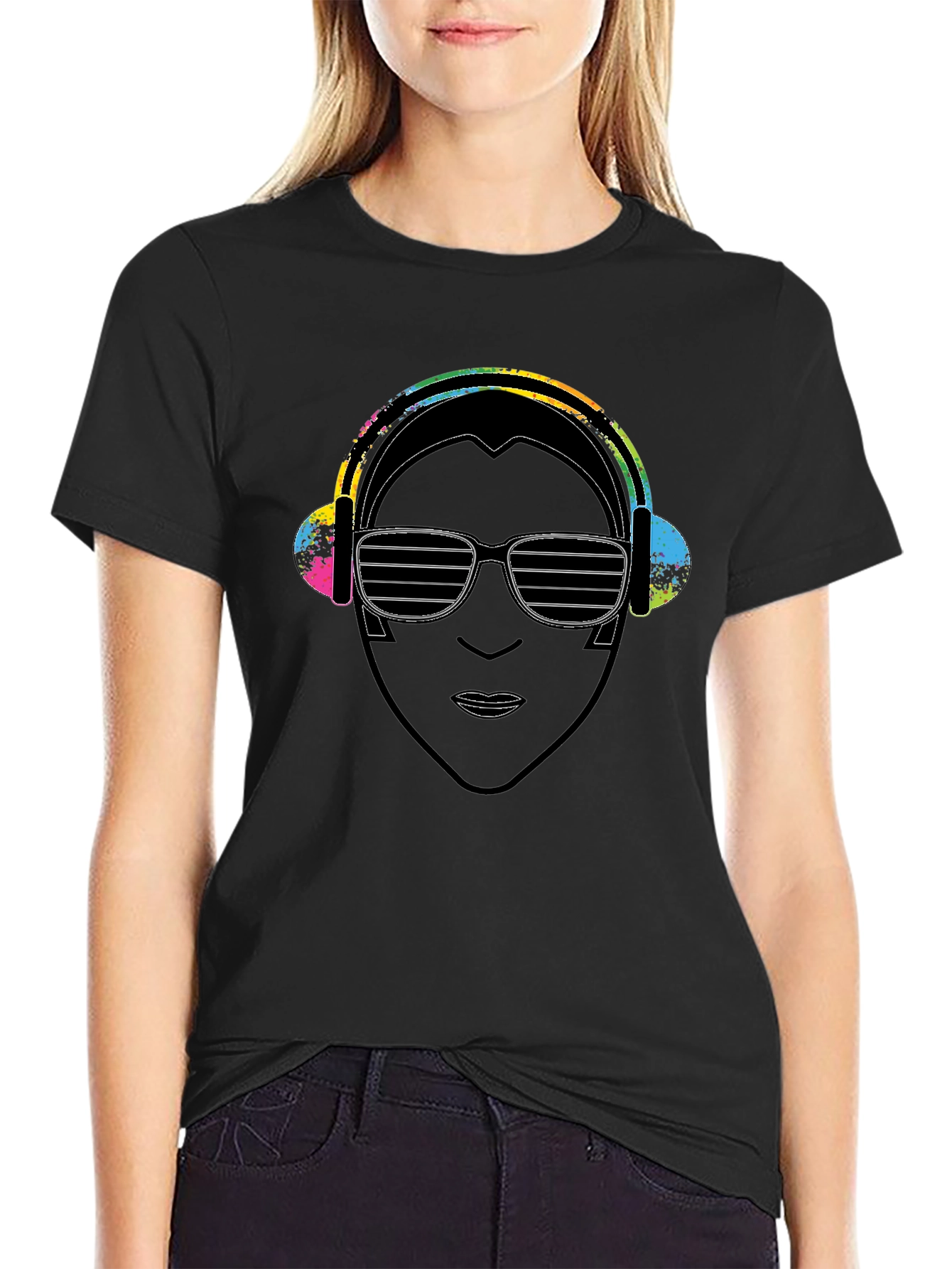 DJ Portrait Graphic Black T-Shirt