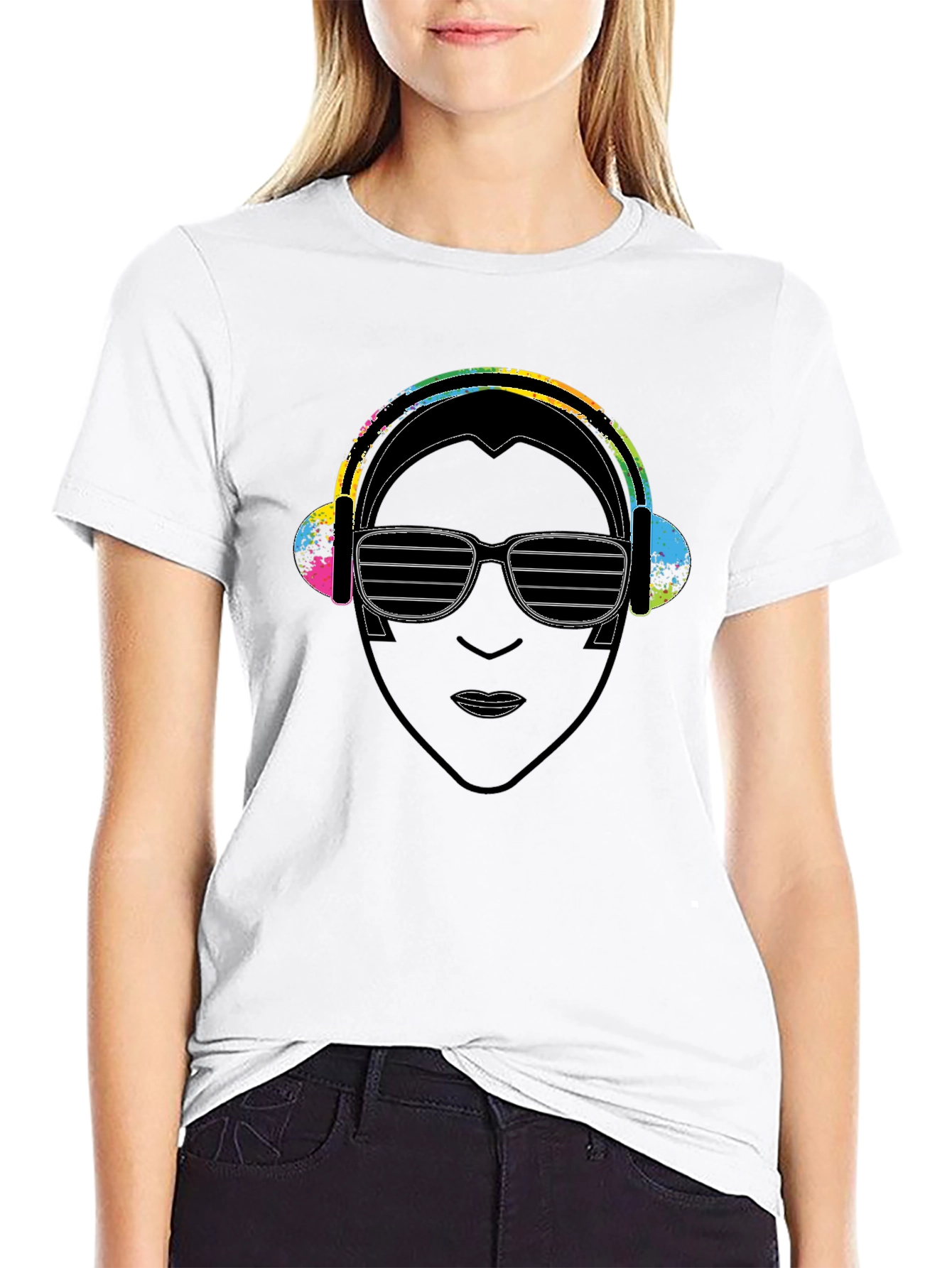 DJ Portrait Graphic Black T-Shirt