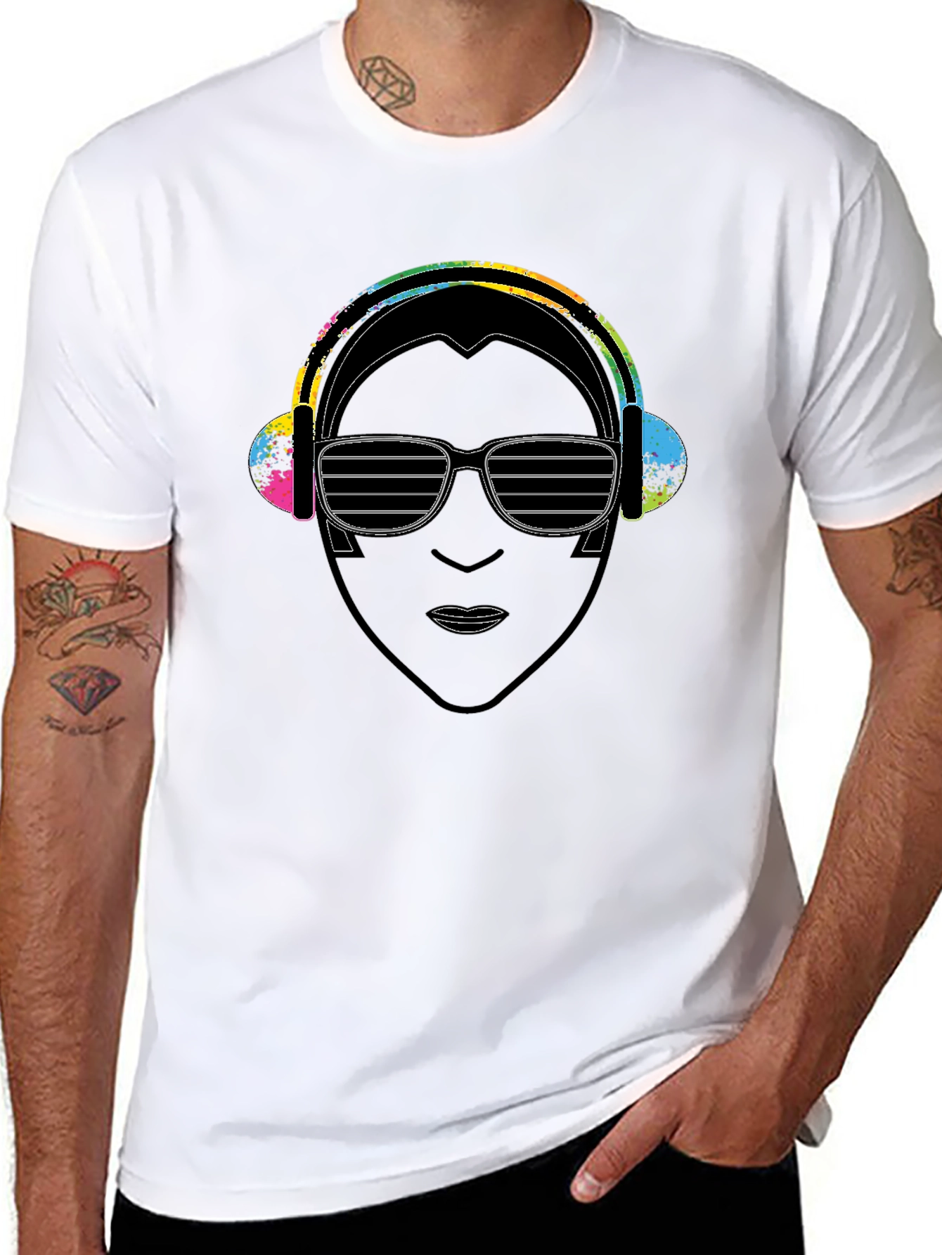DJ Portrait Graphic Black T-Shirt