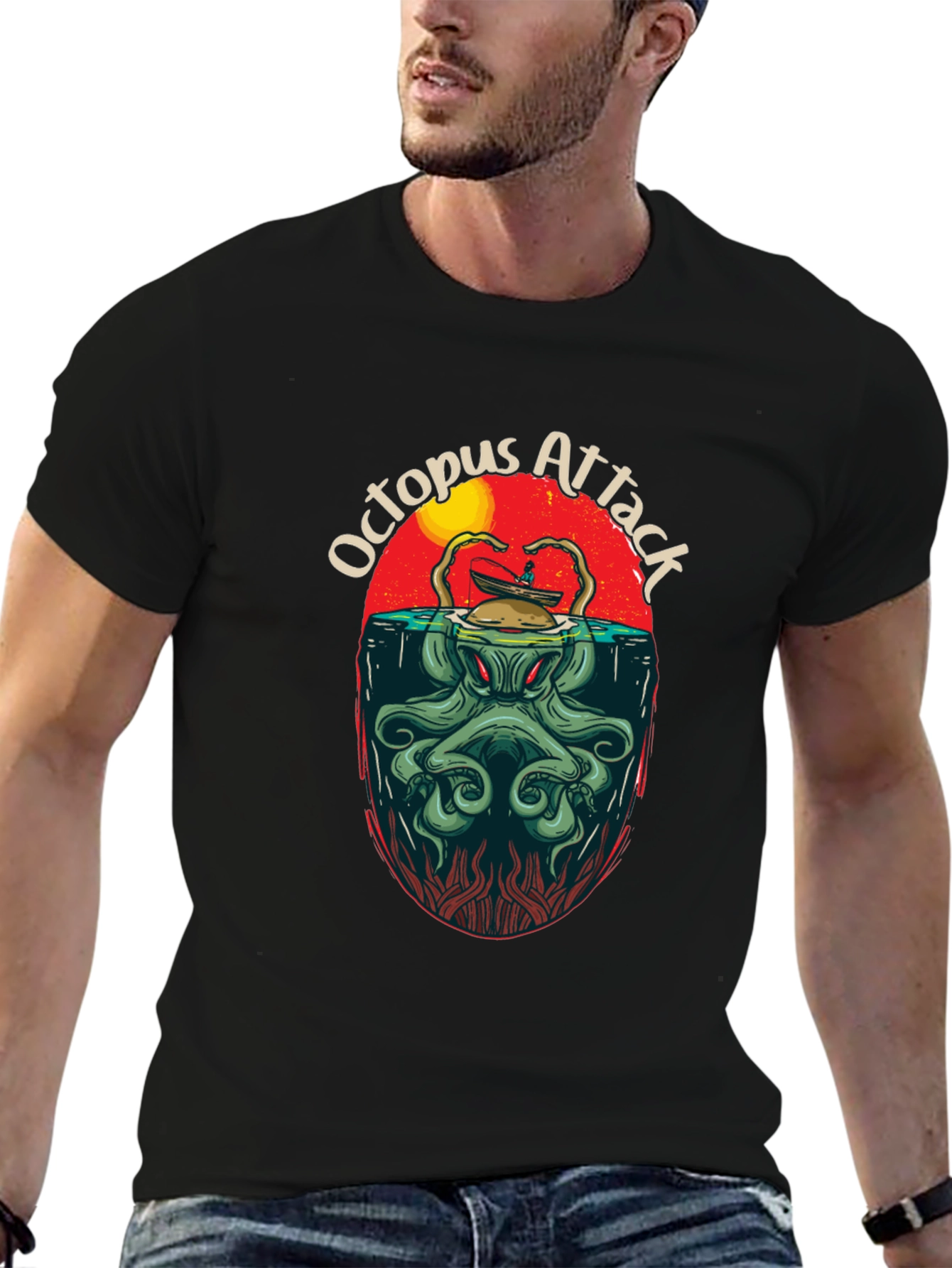 Octopus Attack Graphic Tee - Kraken T-Shirt