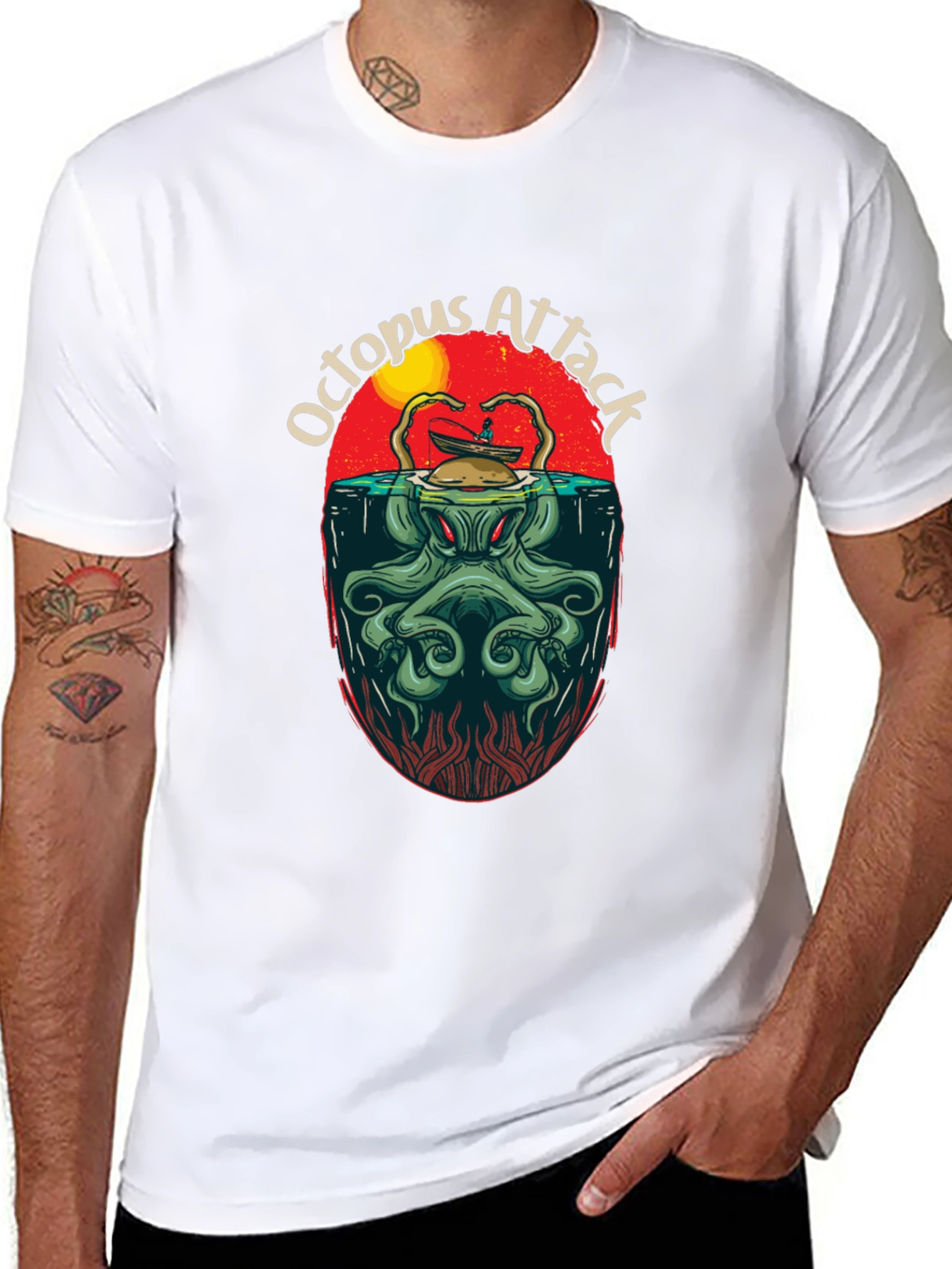 Octopus Attack Graphic Tee - Kraken T-Shirt