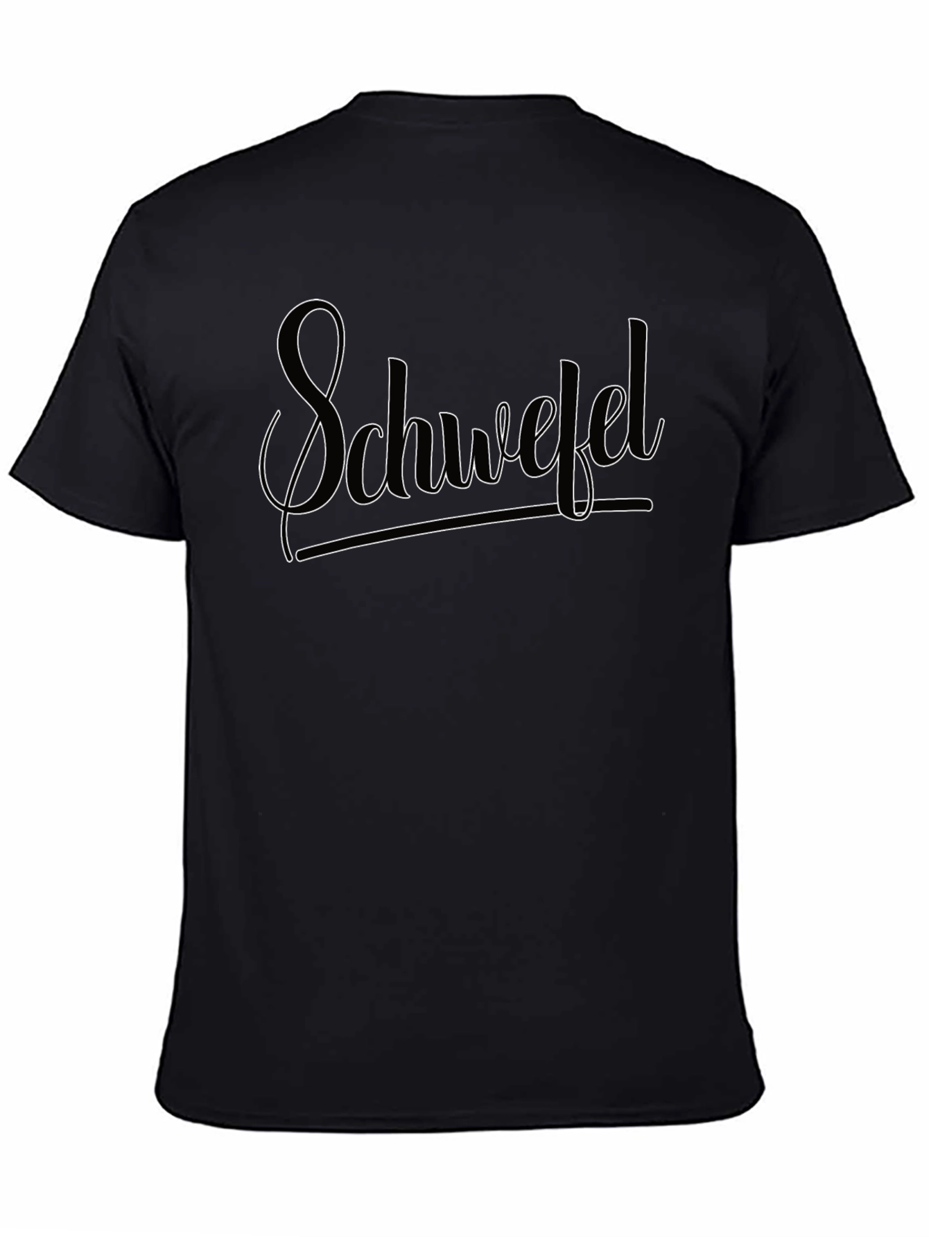 Schwefel Text Design Black T-Shirt