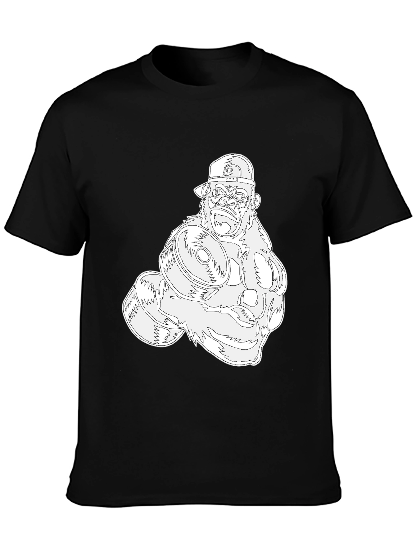 Gorilla Gym Tee: Black Cotton Fitness Shirt
