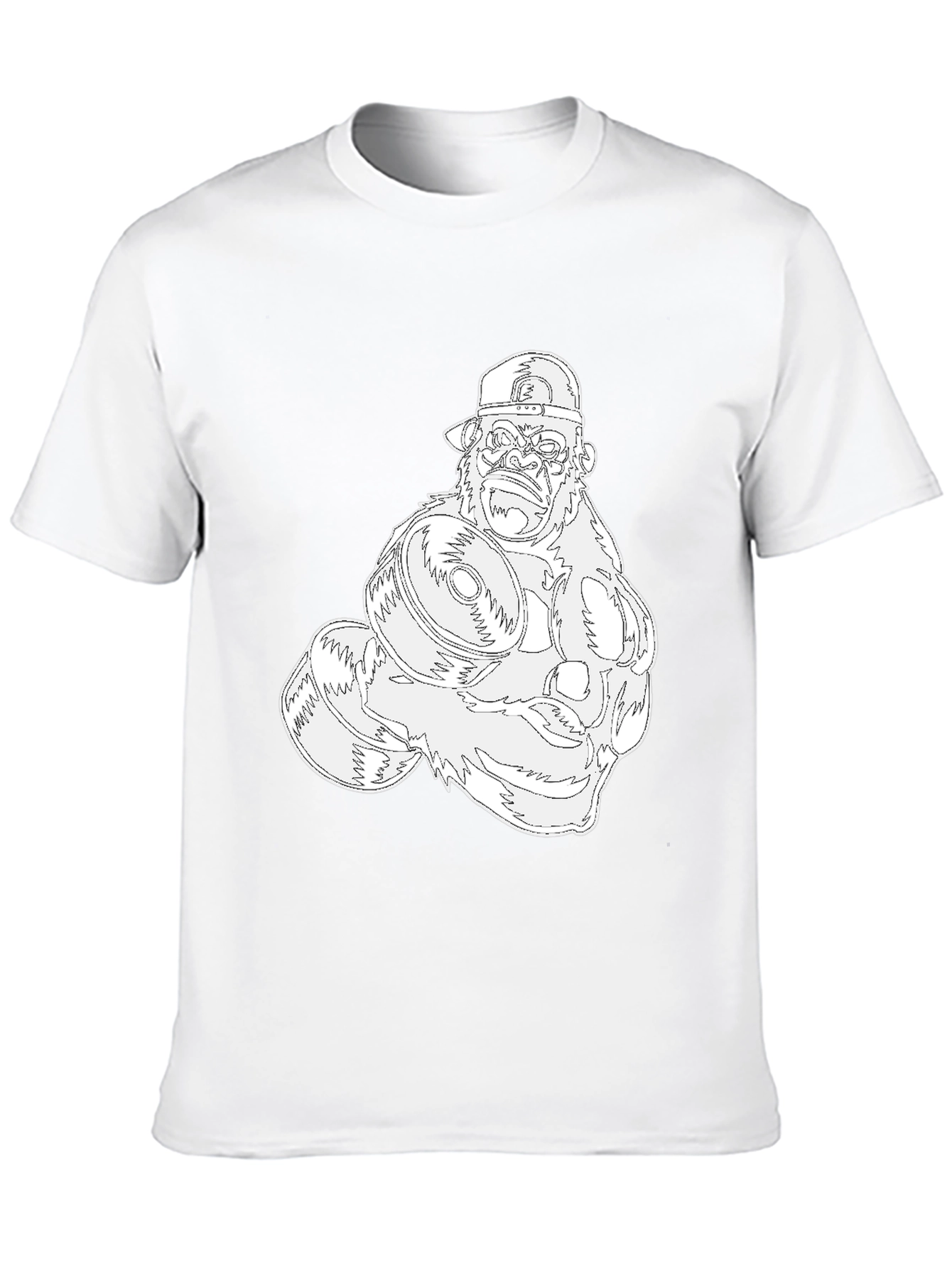 Gorilla Gym Tee: Black Cotton Fitness Shirt