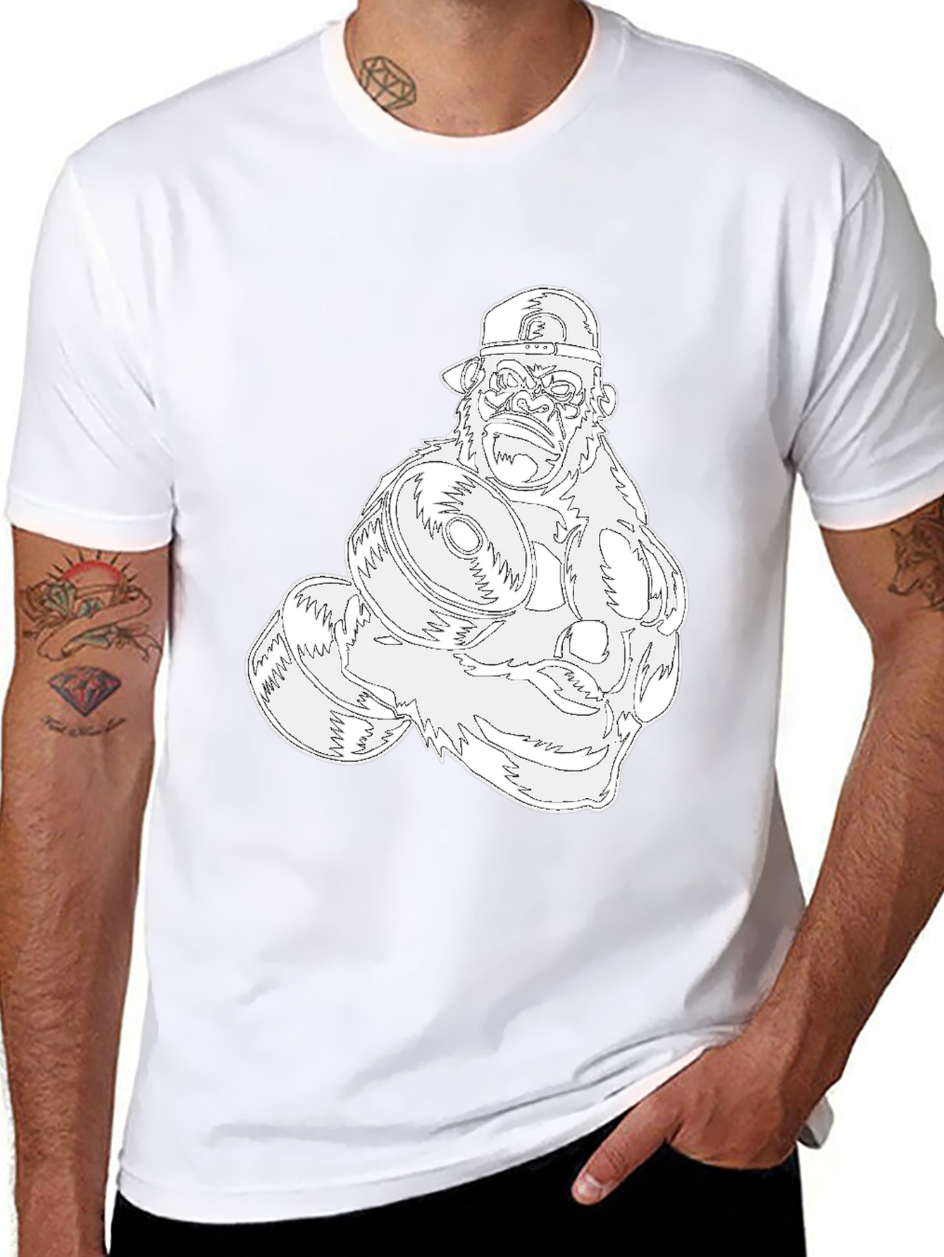 Gorilla Gym Tee: Black Cotton Fitness Shirt