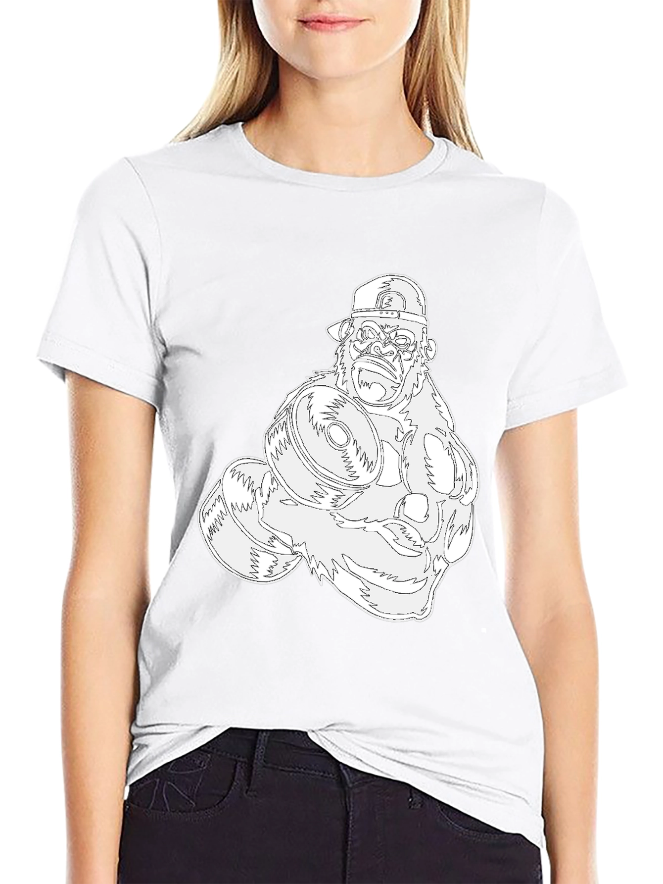 Gorilla Gym Tee: Black Cotton Fitness Shirt