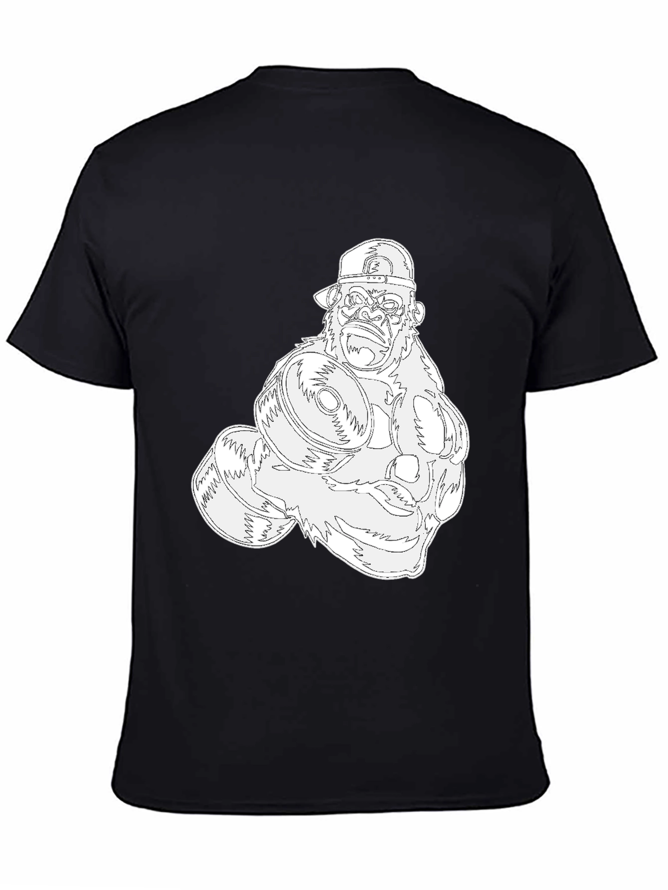 Gorilla Gym Tee: Black Cotton Fitness Shirt