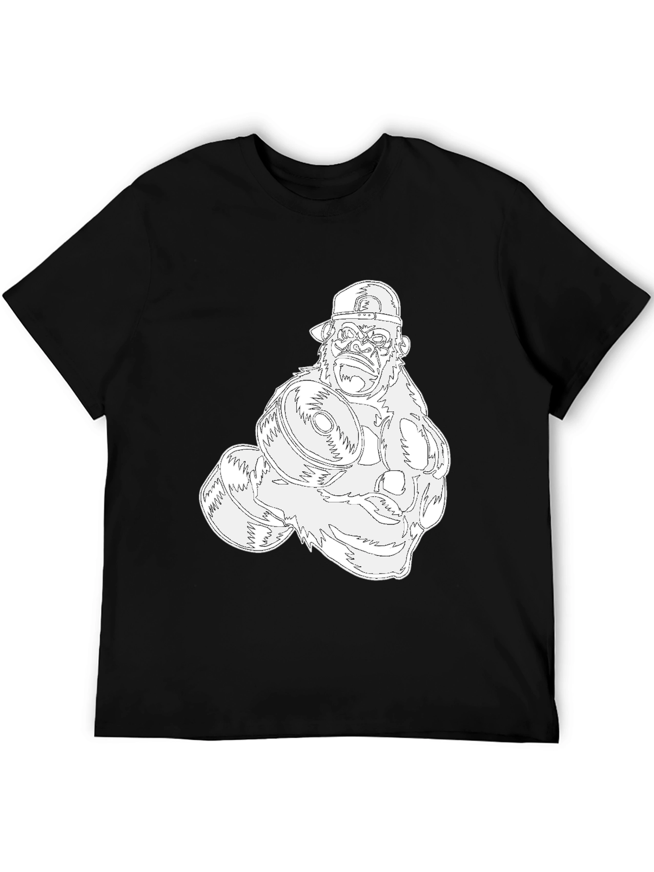 Gorilla Gym Tee: Black Cotton Fitness Shirt