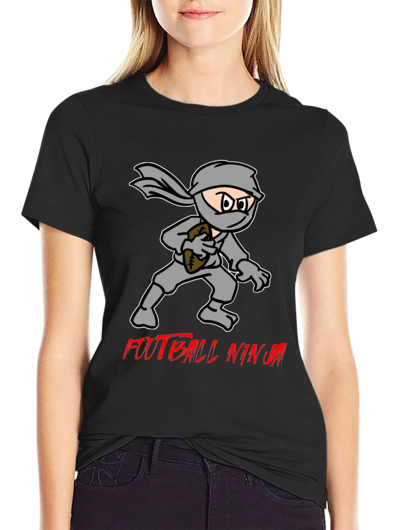 Football Ninja Black T-Shirt