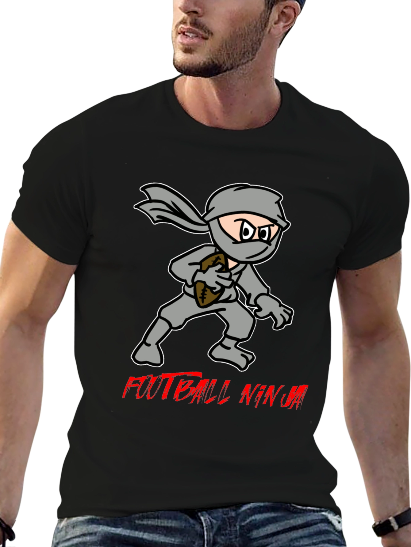 Football Ninja Black T-Shirt