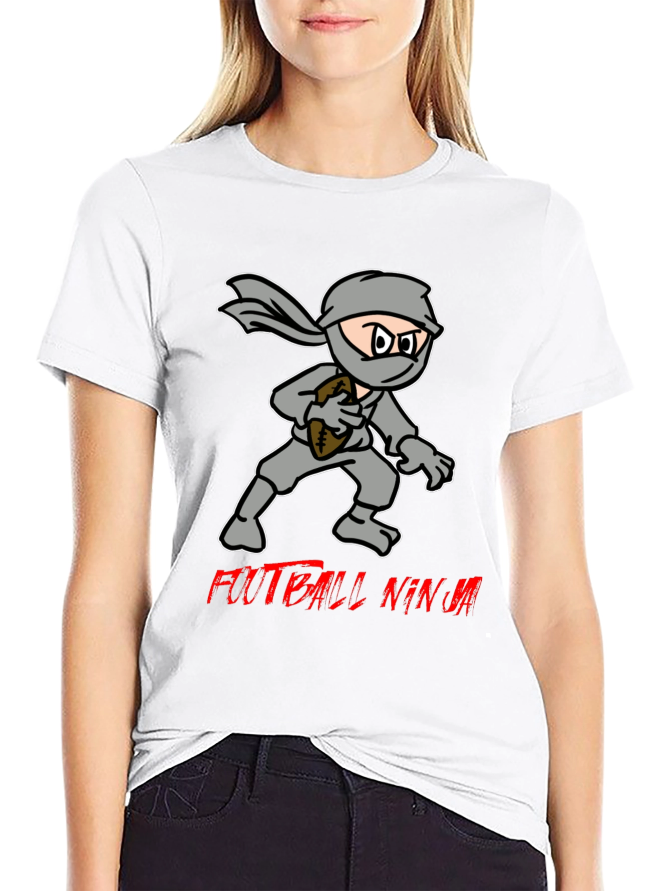 Football Ninja Black T-Shirt