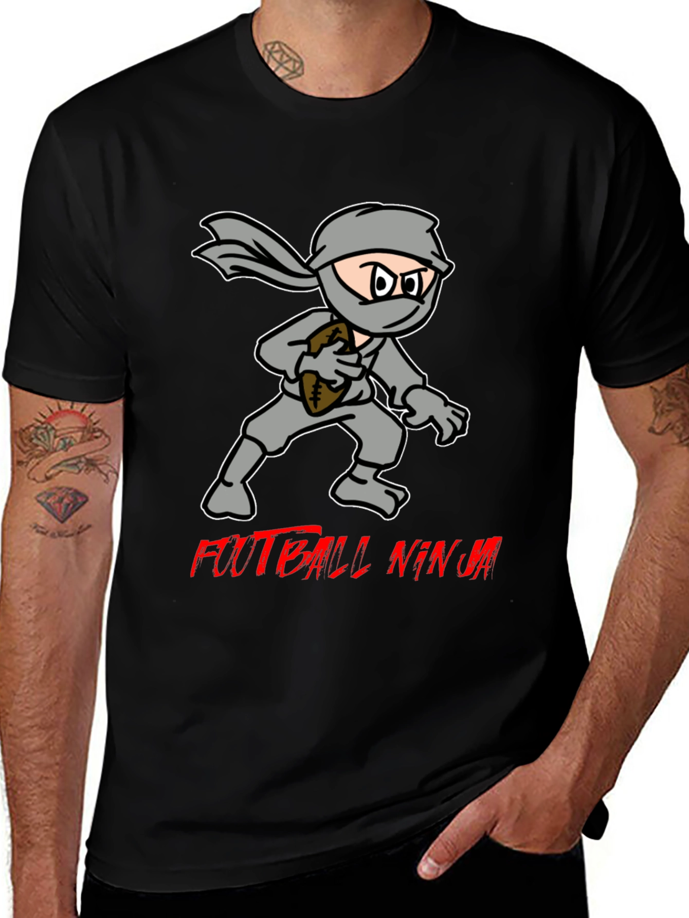 Football Ninja Black T-Shirt