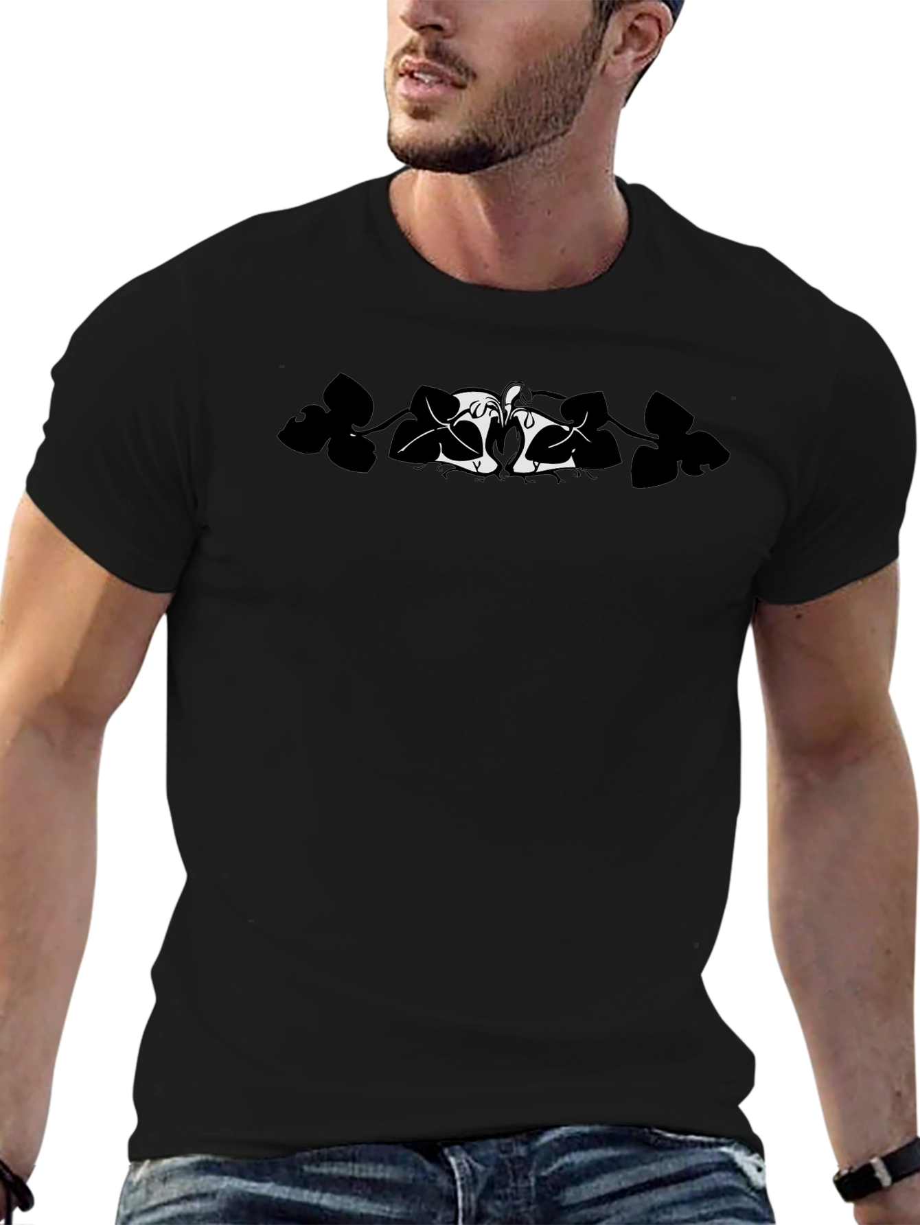 Black T-Shirt with Raccoon Design