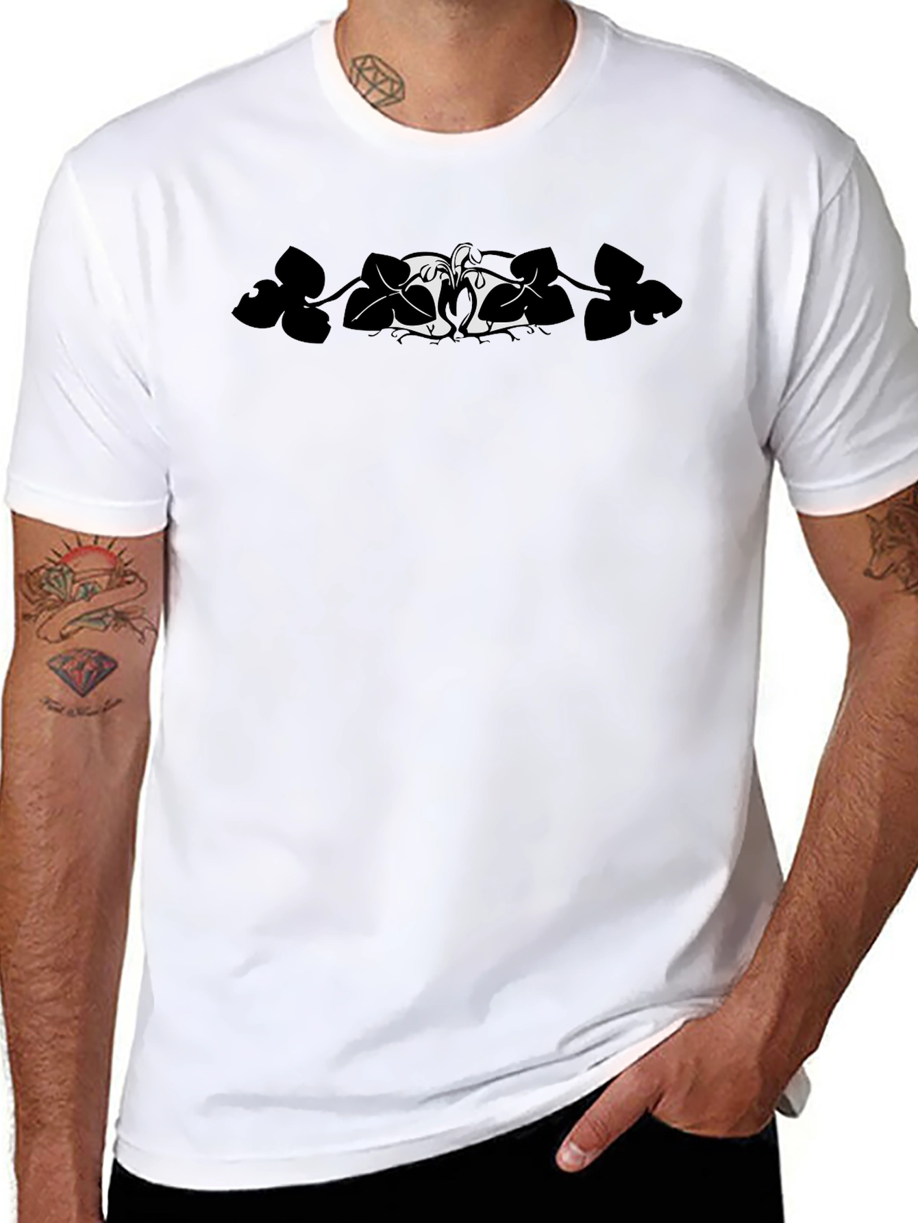 Black T-Shirt with Raccoon Design