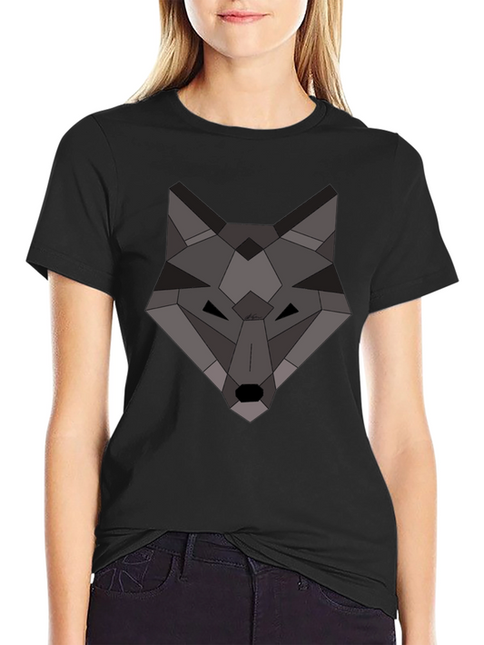Geometric Wolf Graphic T-Shirt - Modern Design