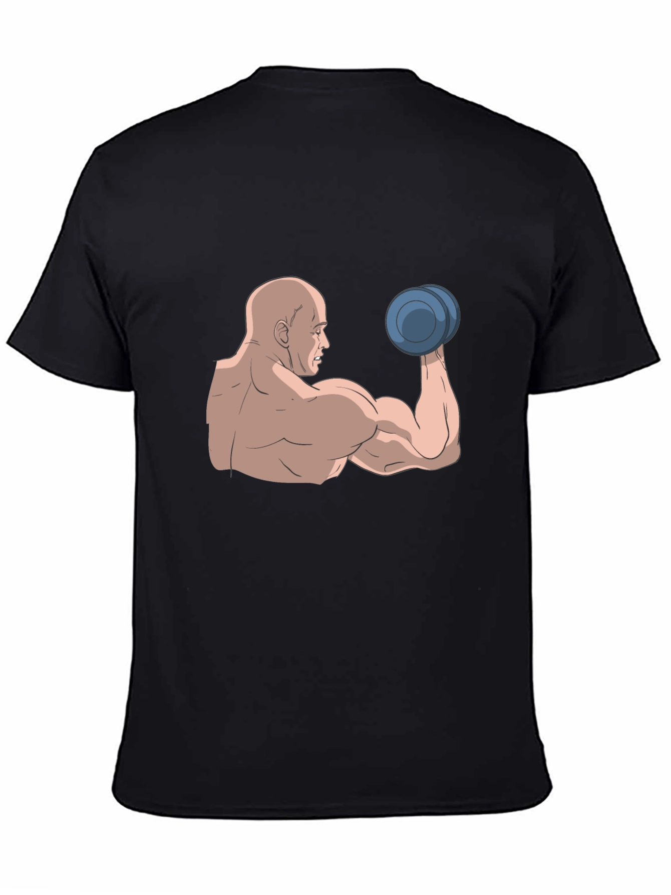 Muscle Man Graphic Tee - Black Cotton T-Shirt
