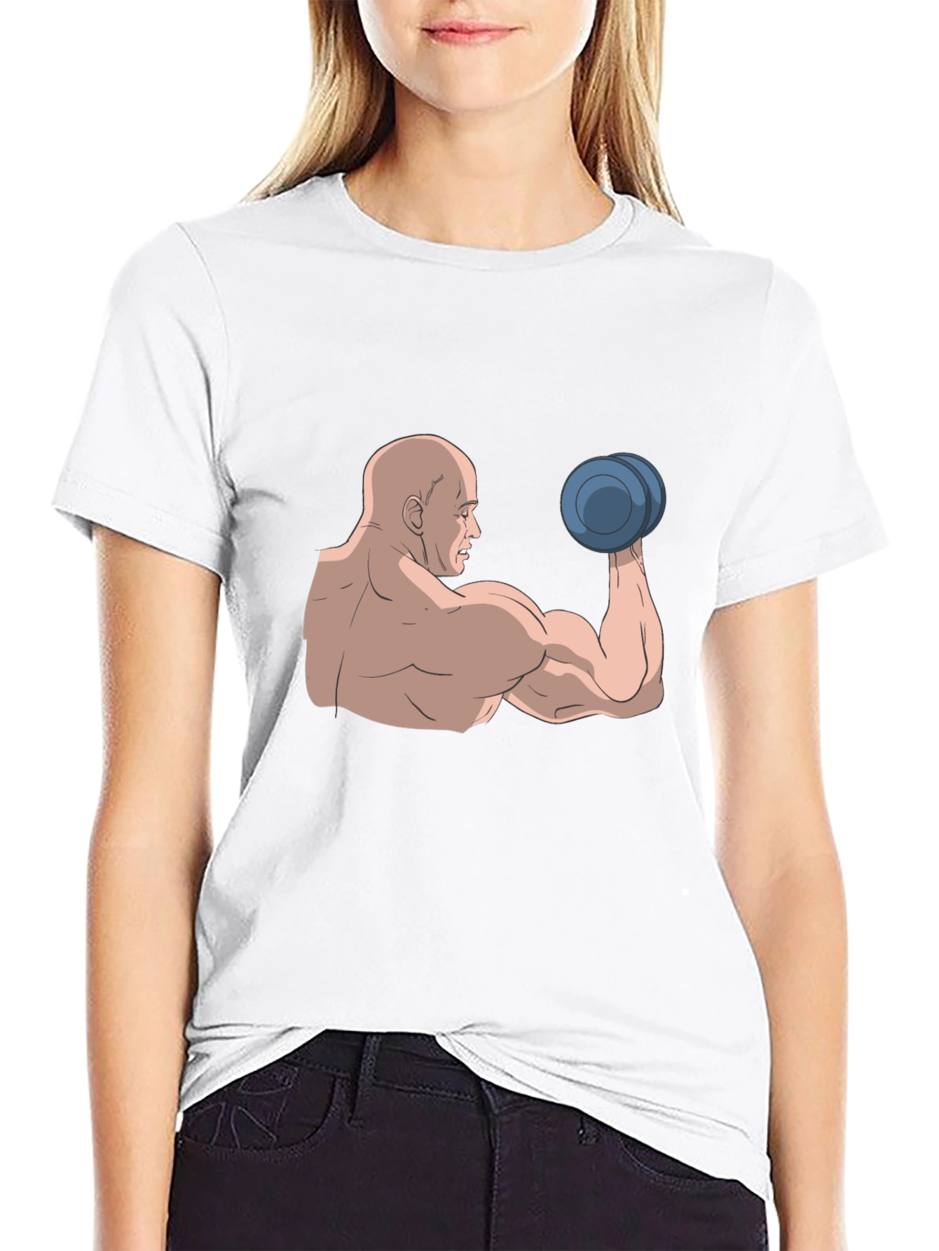 Muscle Man Graphic Tee - Black Cotton T-Shirt
