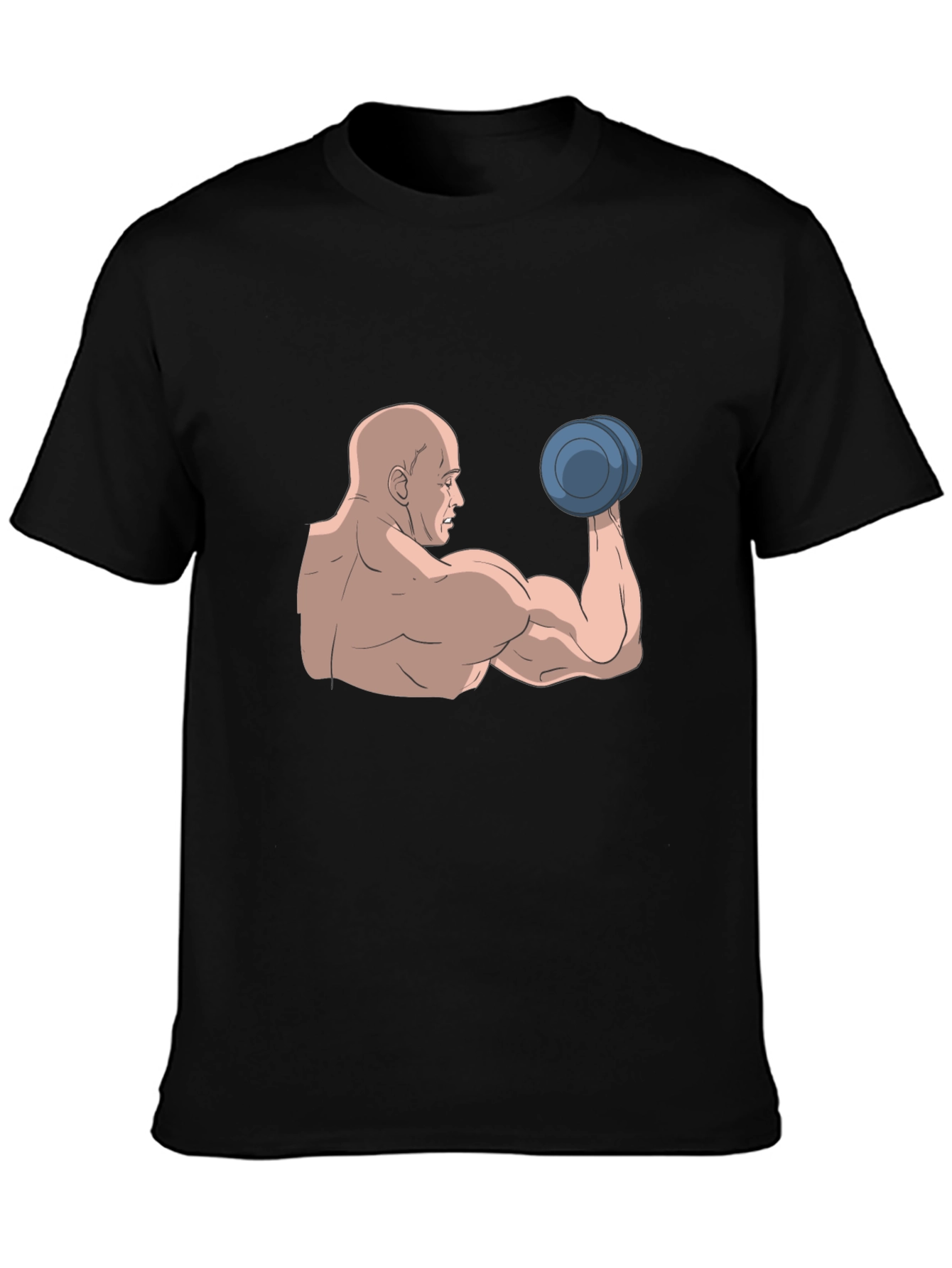 Muscle Man Graphic Tee - Black Cotton T-Shirt