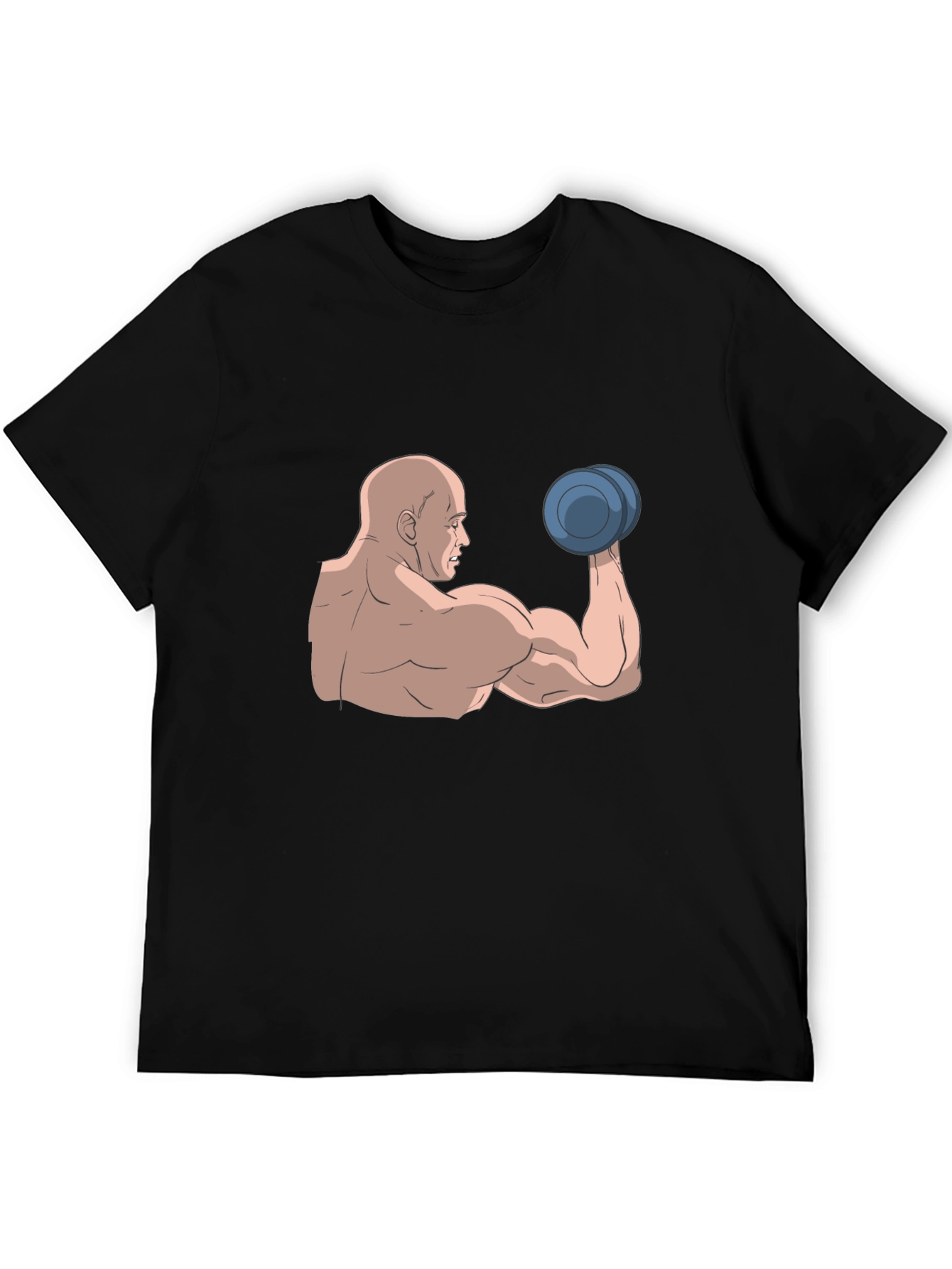 Muscle Man Graphic Tee - Black Cotton T-Shirt