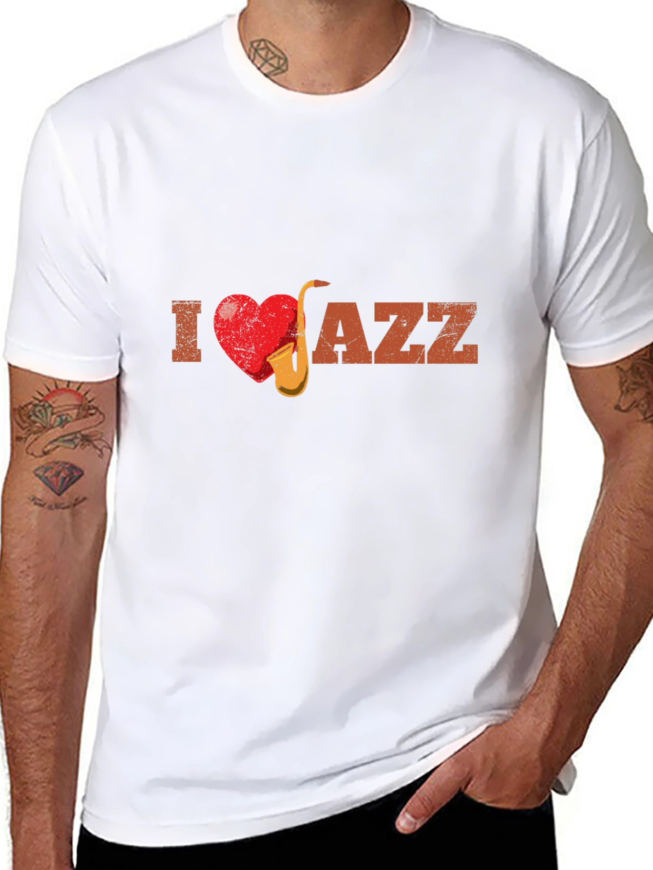 I Heart Jazz Music Graphic Print Tee