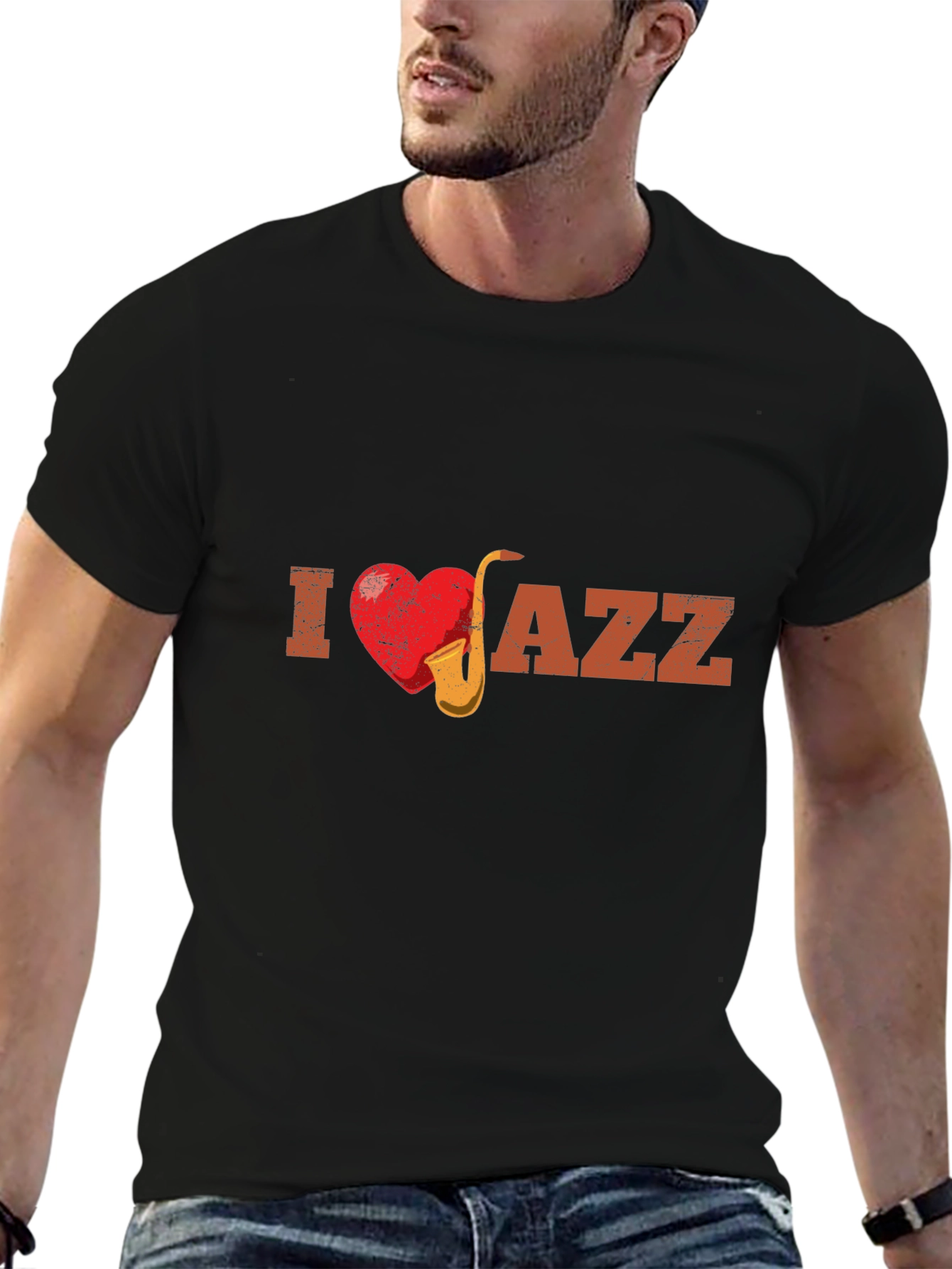 I Heart Jazz Music Graphic Print Tee