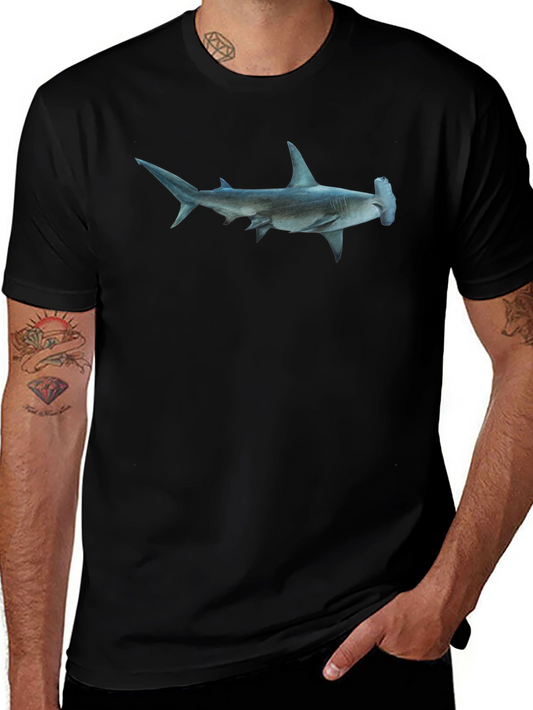 Hammerhead Shark Graphic Tee - Black Cotton