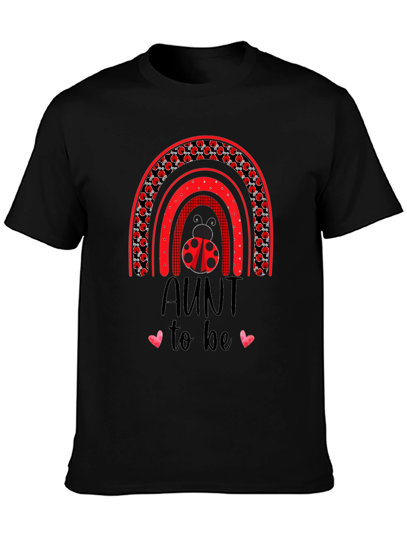 Aunt To Be Ladybug Rainbow Tee