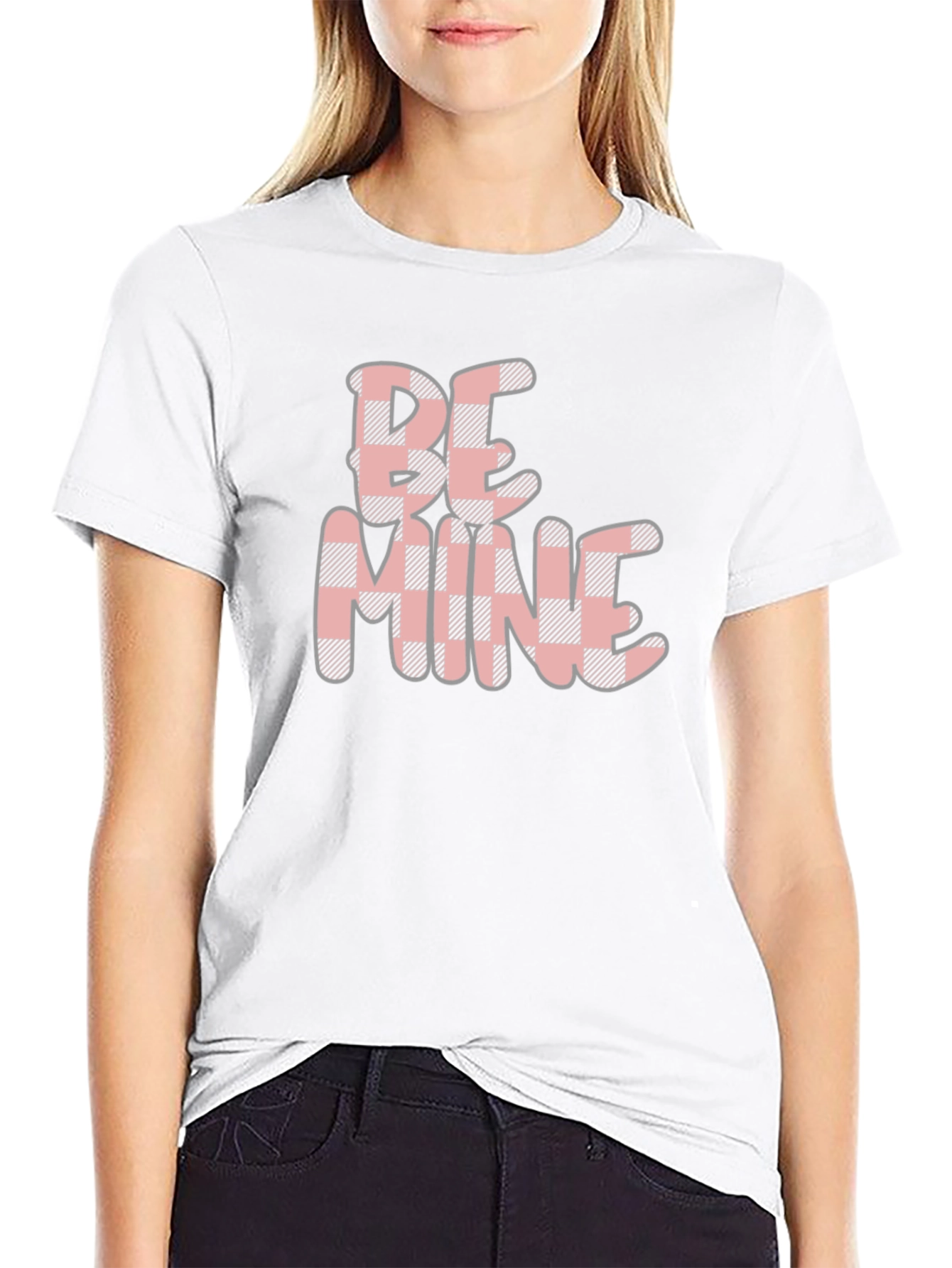 Be Mine Valentines Buffalo Plaid Tee