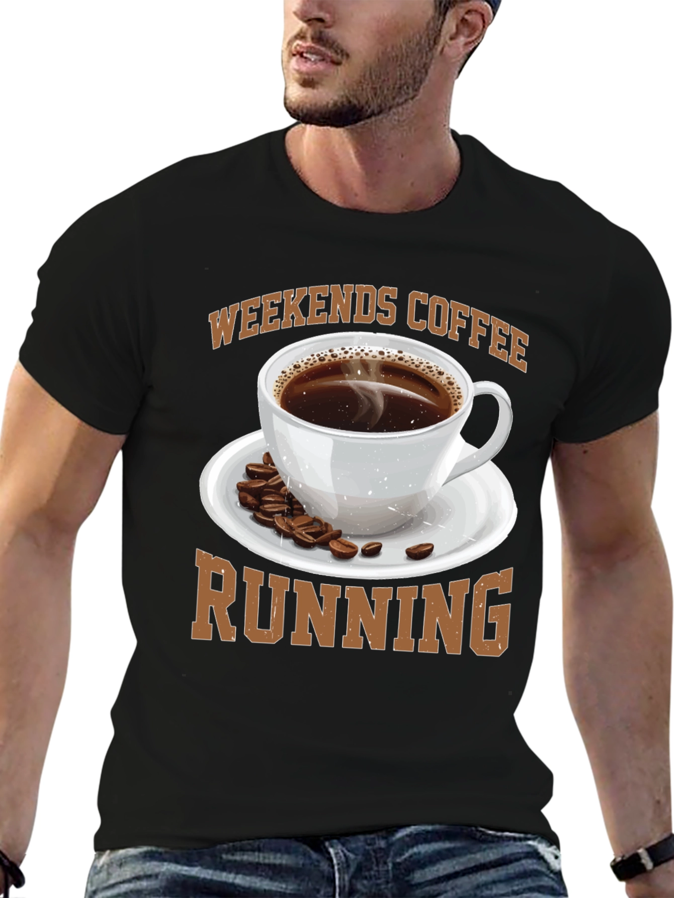 Weekends Coffee Running Graphic T-Shirt