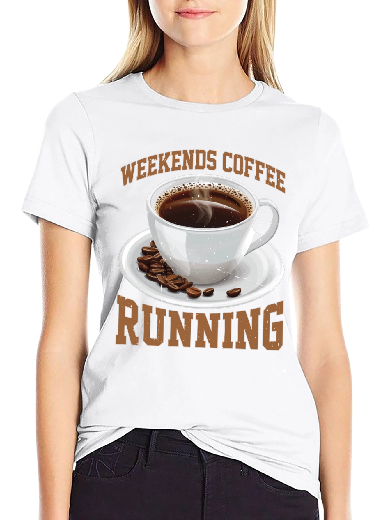 Weekends Coffee Running Graphic T-Shirt