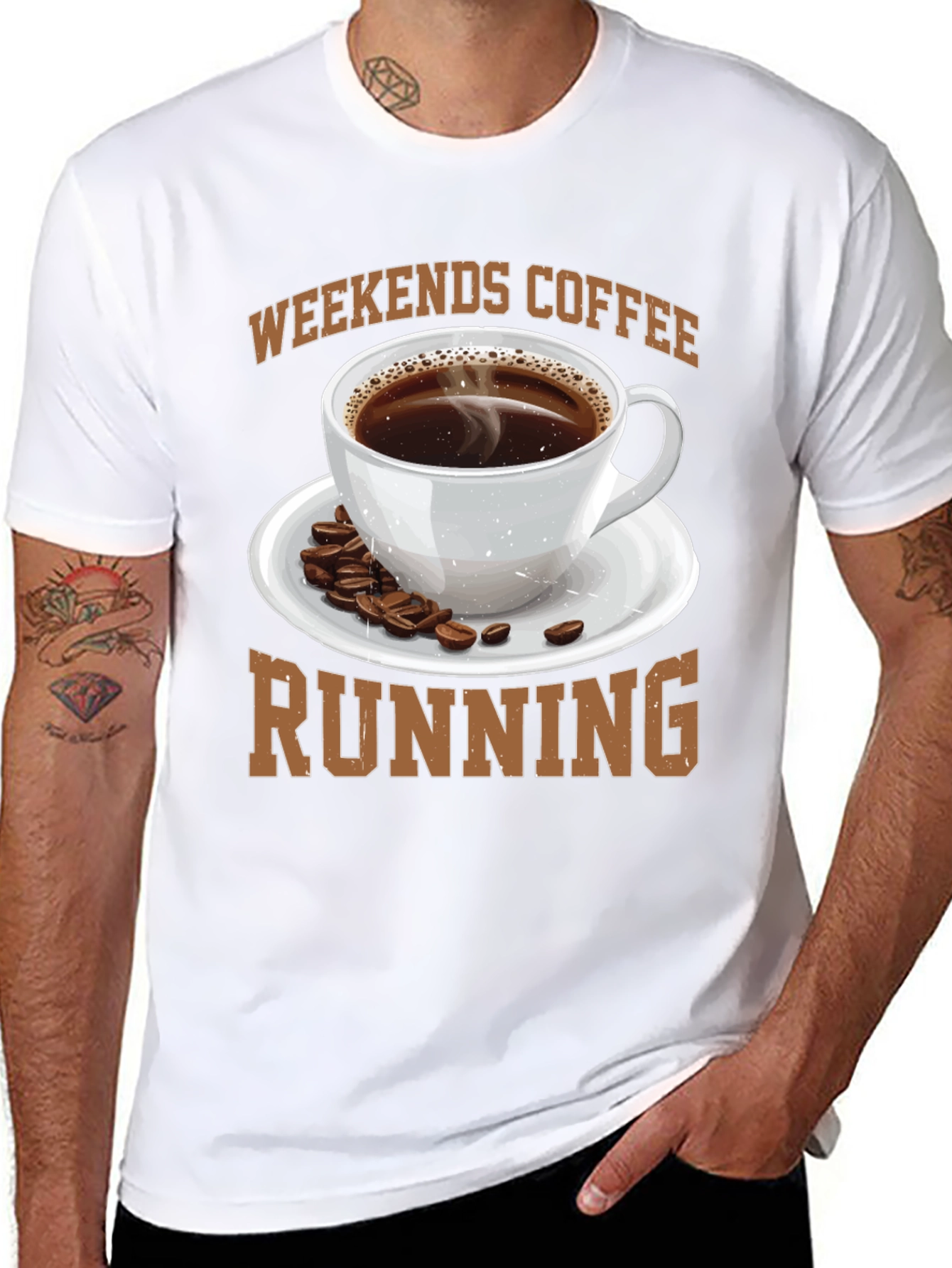 Weekends Coffee Running Graphic T-Shirt